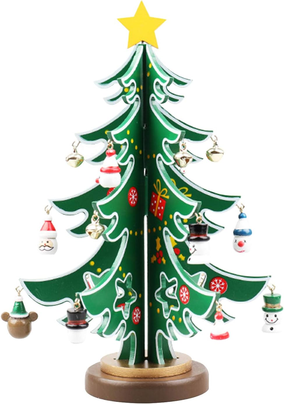 Homiliky Wooden Christmas Tree DIY Christmas Tree Set Creative Miniature Ornaments Festival Party Xmas Tree Table Desk Decoration for Holiday Festival Home Desk Decor Christmas Best Gift