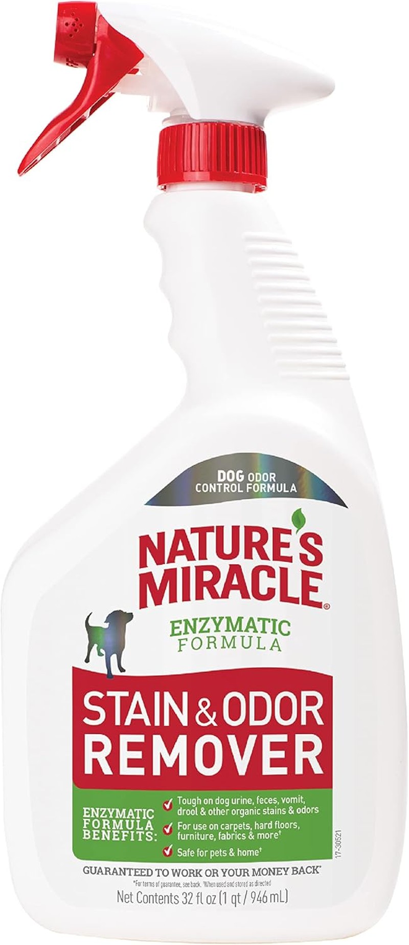 Nature’S Miracle Dog Stain & Odour Remover, Enzyme Cleaner for Easy Removal of Pollution, Odour Neutraliser with Melon Fragrance, 946 Ml