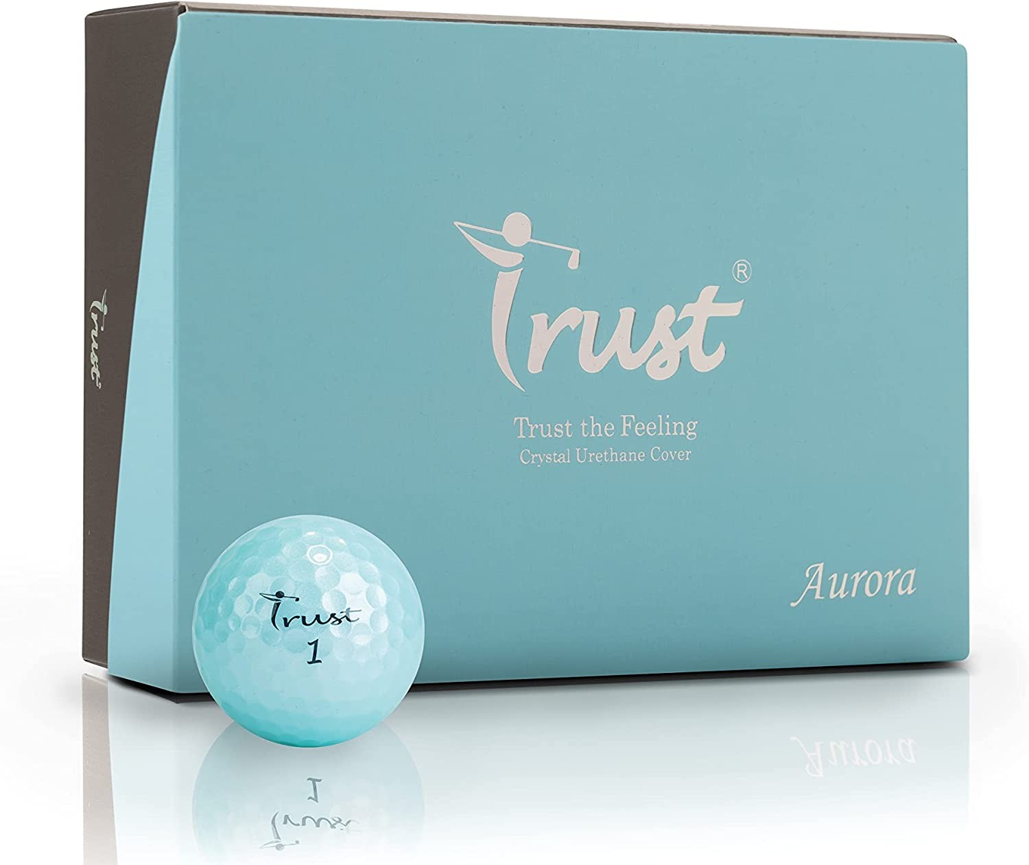 Trust Aurora Blue,Crystal Urethane Covered, Faster Core, 3 Piece Golf Ball, Soft & Elasticity Feel, Distance with Greenside Control