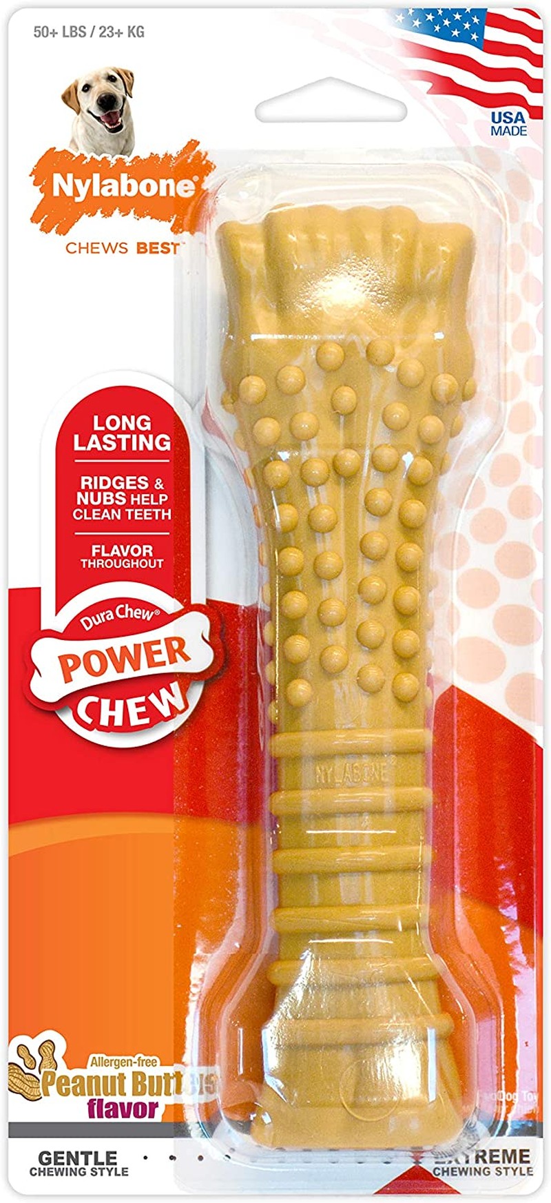 Nylabone Power Chew Dog Bones for Aggressive Chewers Tough Chew Toys for Dogs