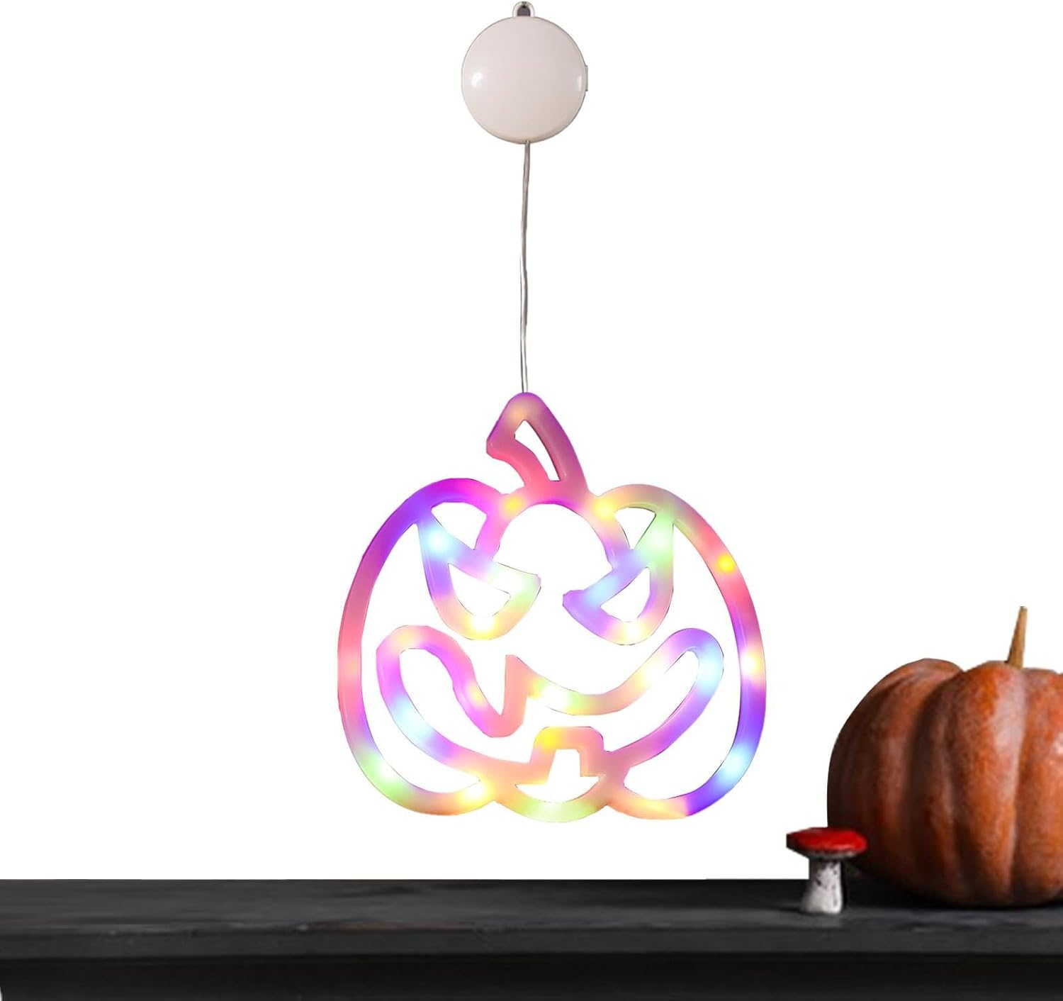 Plsyyuw Halloween Window Lights with Suction Cup | Halloween Window Light – Halloween Window Light, Colorful Window Light, Creative Pumpkin Cat Halloween Lights for Holiday