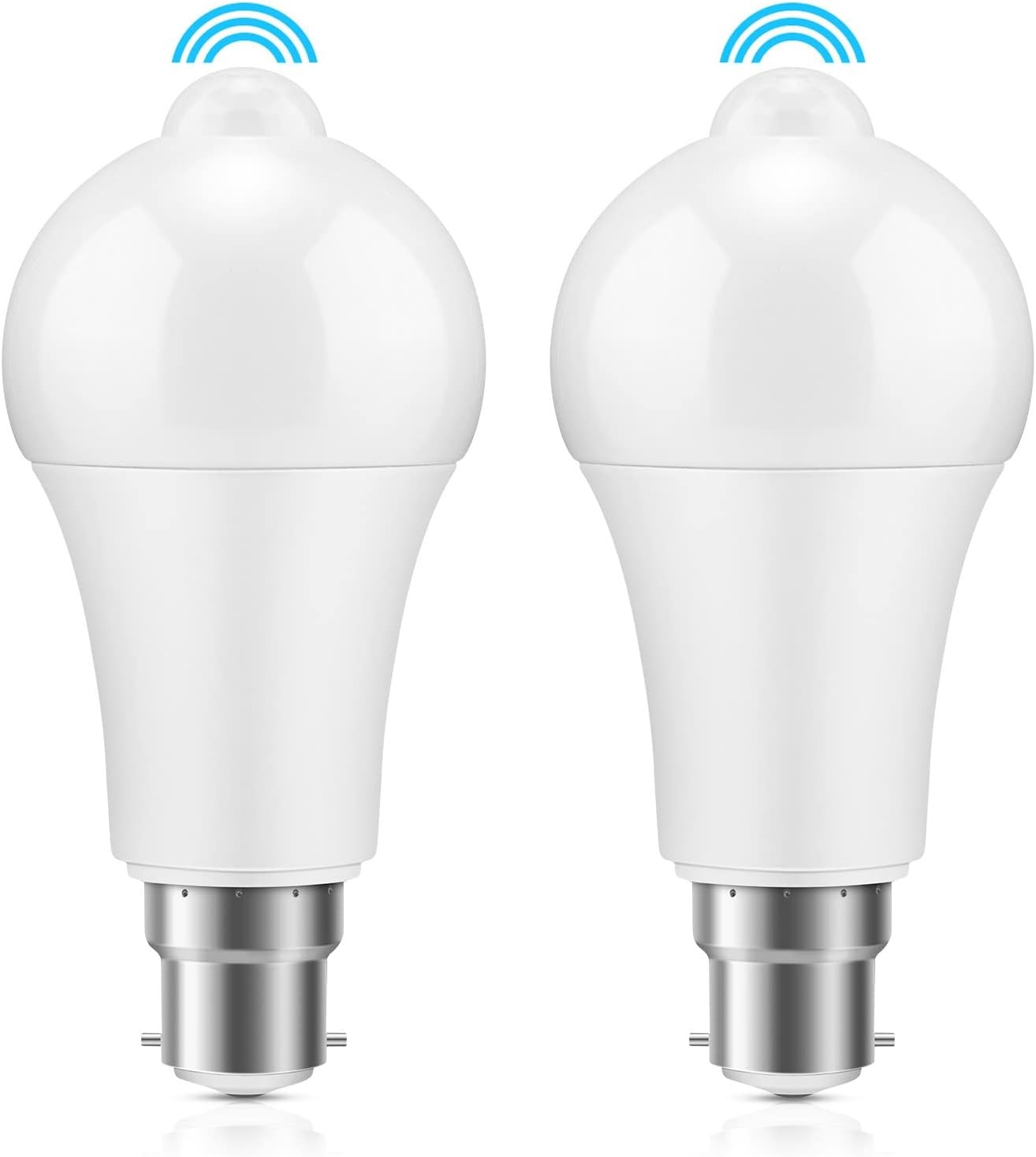 ZONJIE PIR Motion Sensor LED Bulb – 2 Pack- B22 Sensor Bulb 12W- Bayonet Light Bulbs Cool White 6000K Auto On/Off – Equivalent 100W – Motion Light Bulbs for Garage Corridor Basement