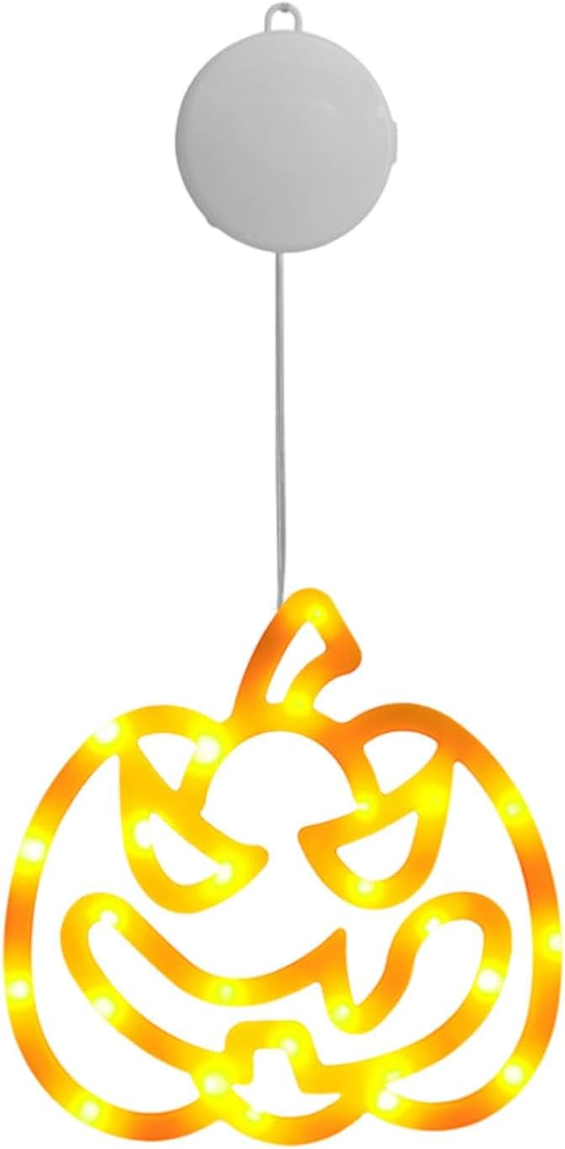 Halloween Window Lights,Halloween Lights with Suction Cup – Halloween Decorations Pumpkin Lights for Home, Battery Operated Halloween Lights