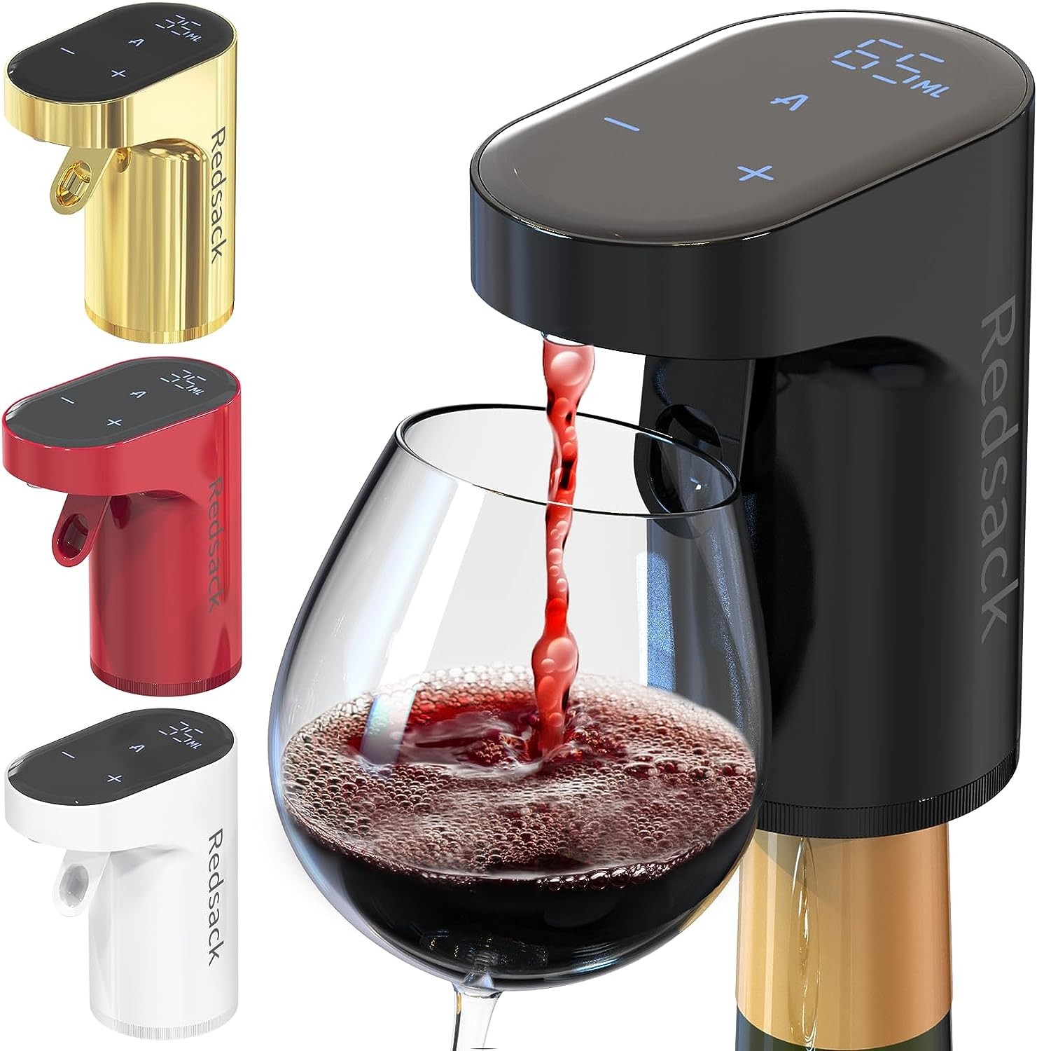 Redsack Electric Wine Decanter Aerator Dispenser Pourer Whiskey Adjustable Quantity Liquor Wine Pump Birthday Gift Men Women Mom Dad Boss Brother Husband Funny Unique Gifts for Him Friends (Black)