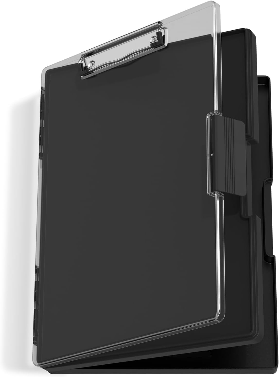 Clipboard with Storage, Folder Nursing Clipboards Side Opening, Heavy Duty Clipboard with Dual Compartment Storage Box, Smooth Writing for Work, Office Supplies, School Supplies(Black)