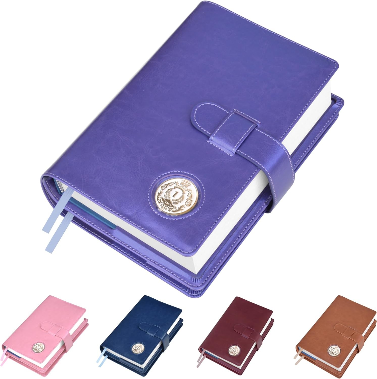 Double AA Big Book Cover & 12 Steps & 12 Traditions | Medallion Holder | by Galileo | Perfect Gift | Alcoholics Anonymous (Plain/Coin Pocket/Purple Metallic)