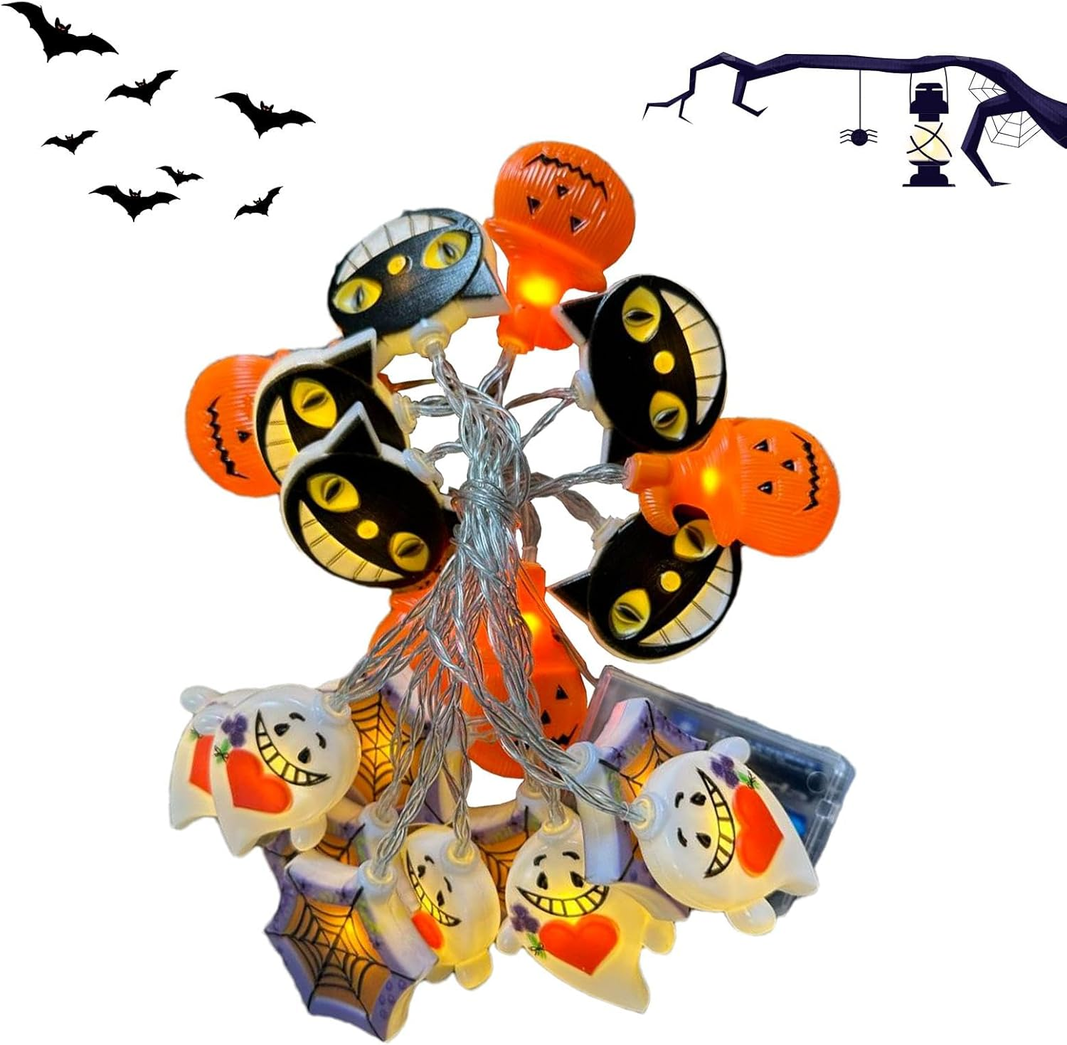 String Lights Halloween,Safe Halloween Outdoor Light – Halloween String Lights Decor, Battery Operated Light for Indoor Outdoor Party Decorations