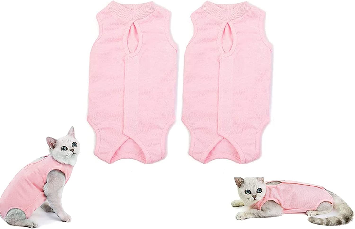 Cat Surgery Recovery Suit Valuehall Cat Surgical Recovery Suit E-Collar Alternative Cat Recovery Suit for Preventing Secondary Infection and Surgery Wear anti Licking V11C09 (S, Pink)