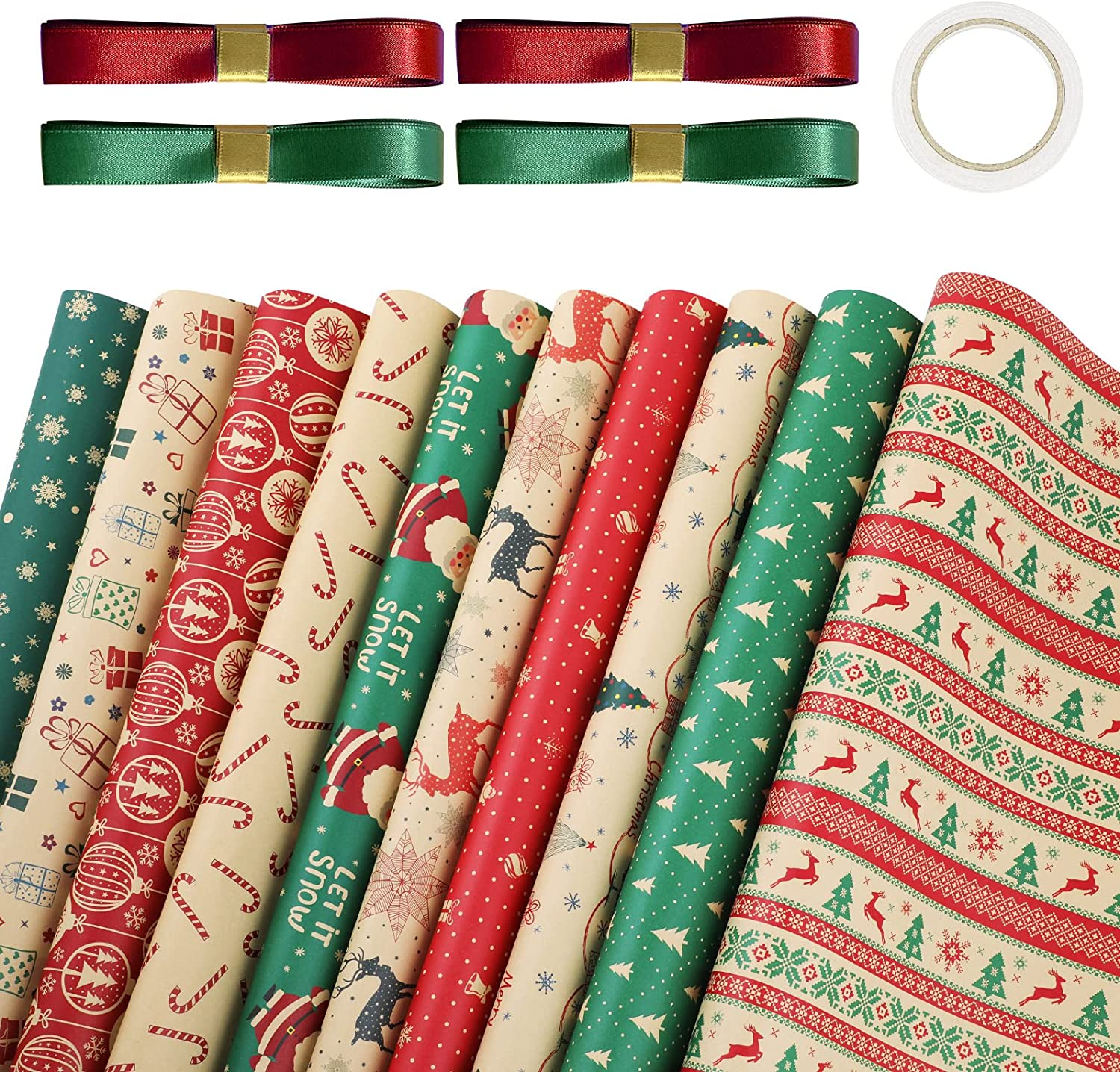 WD&CD Wrapping Paper Gift Wrapping Paper for Christmas, Bridal Showers, Baby Showers, Birthdays, Friendsmas and More