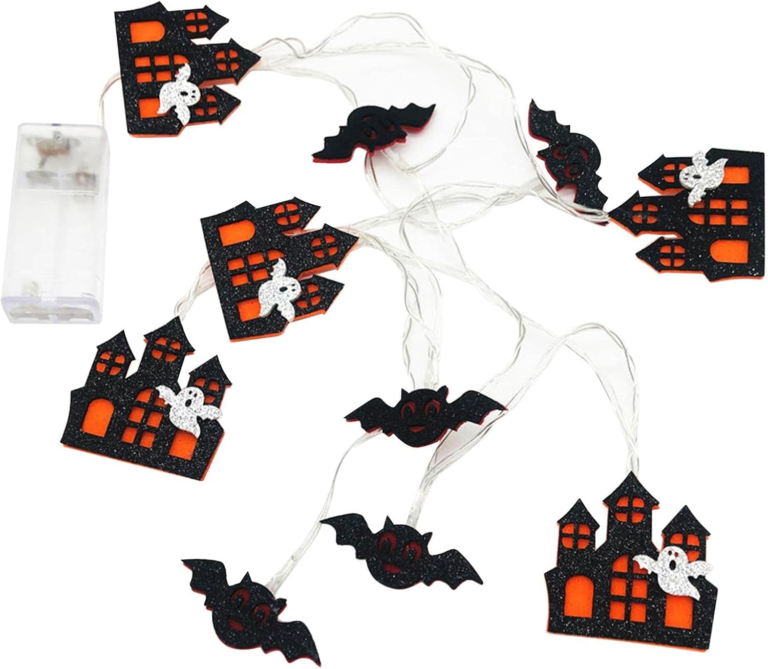 Halloween String Lights | Bat String Twinkle Lights with Castle Decor | for Halloween Outdoor Indoor Decor Strop-Au