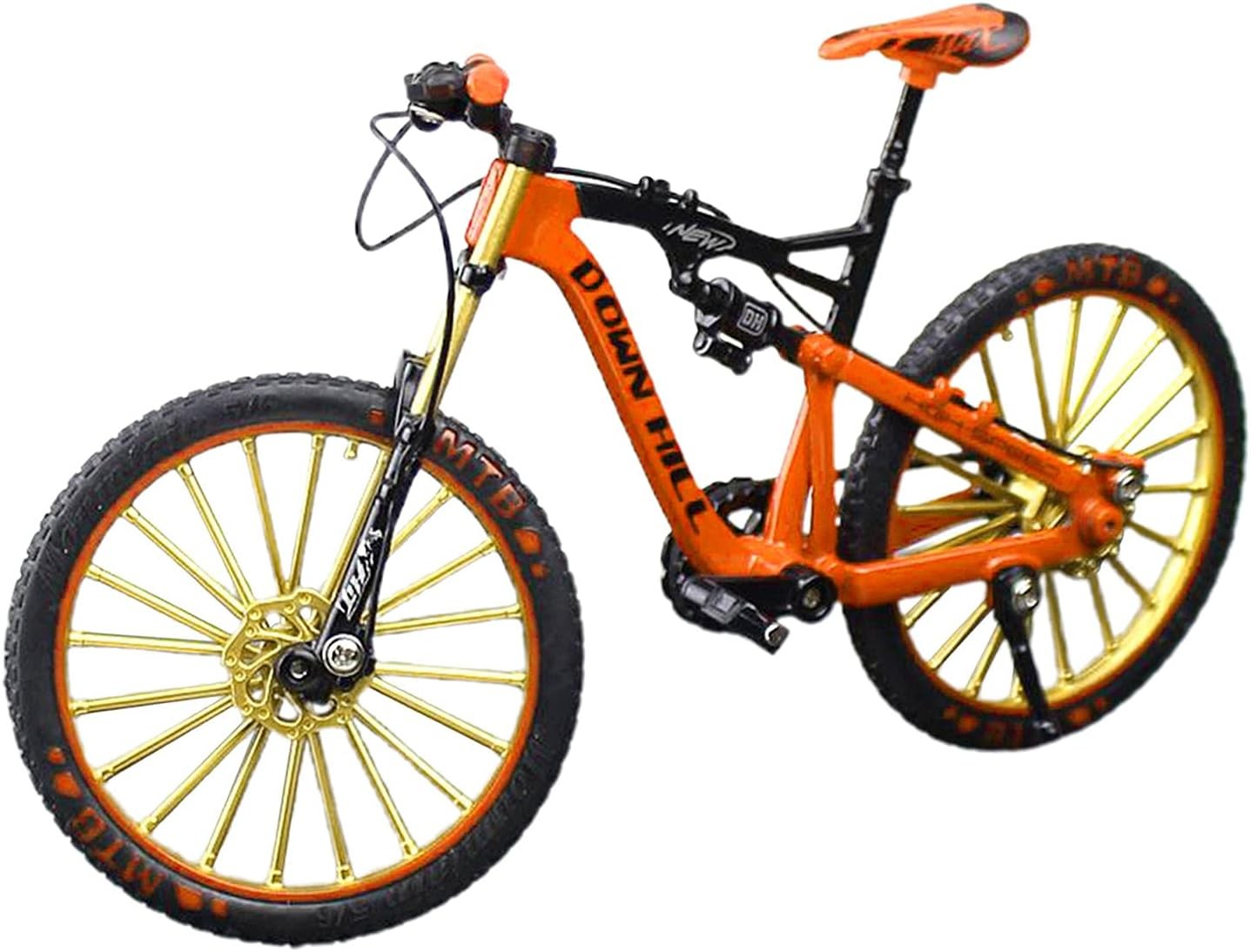 Simhoa Finger Mountain Bike, Metal Bicycle Model 1:10 Model Cycling Diecast Bike Vehicles Diecast Collection Gifts , Orange