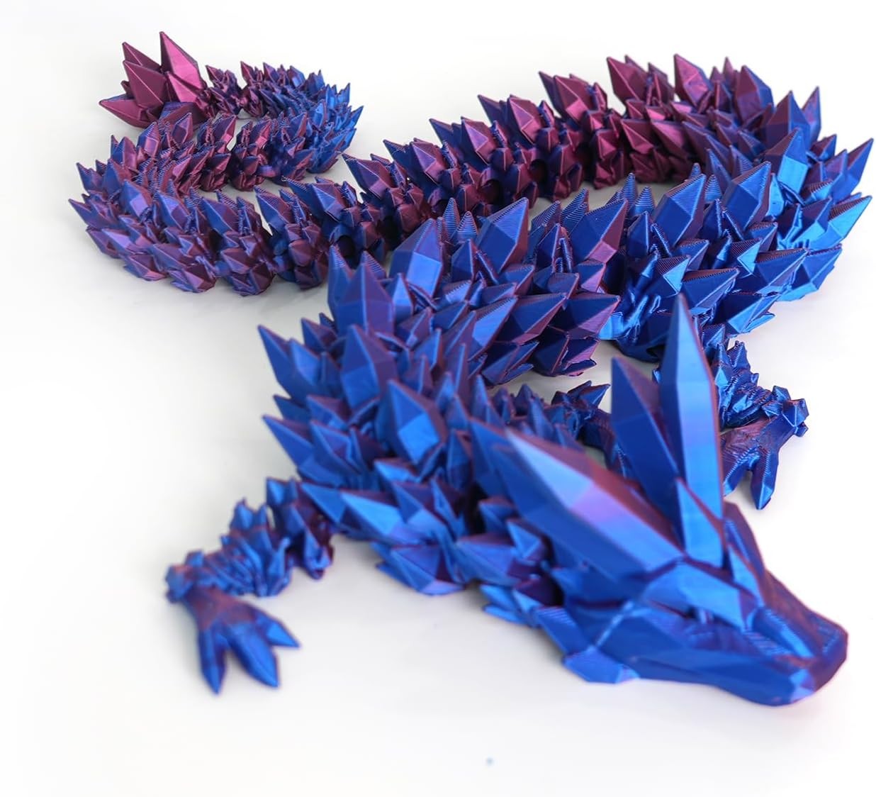 Flavery 3D Printed Dragon – 24 Inch Dragon Fidget Toy, Pearly Sheen Articulated Dragon, 3D Printed Gift for Birthday, Figurine Decor