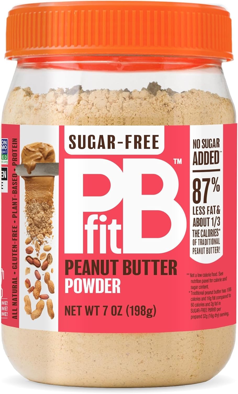 Pbfit Betterbody Foods Sugar-Free All-Natural Peanut Butter Powder 198G (7 Oz), Peanut Butter, 7 Oz