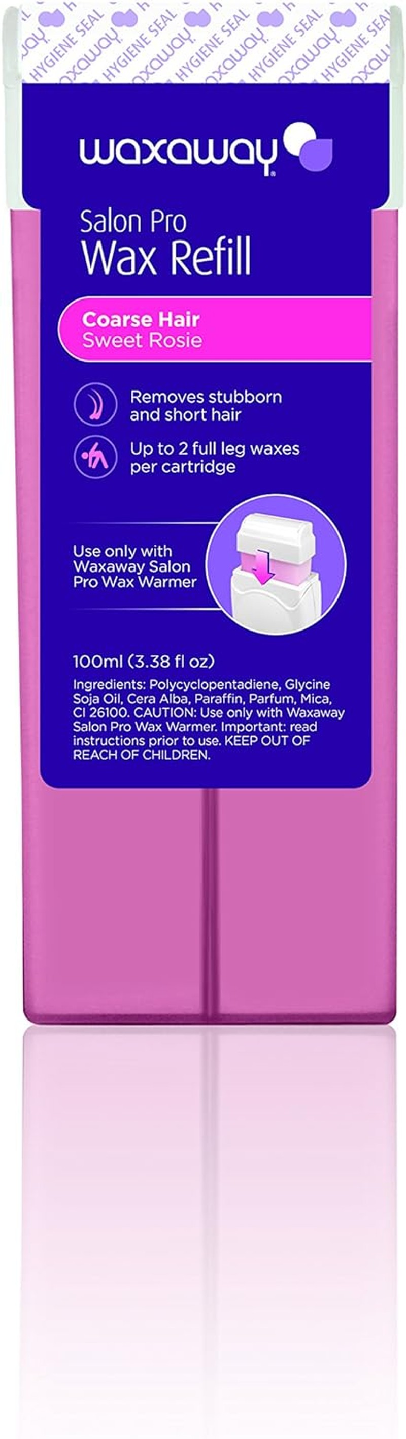 Waxaway Salon Pro Shimmer Sweet Rosie Cartridge 100Ml for Professional Salon Quality Results from Your Home