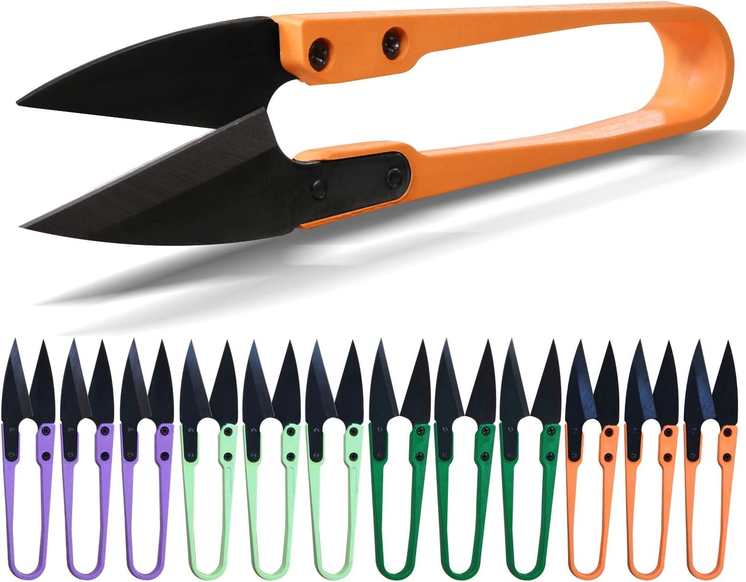 Anley 4″ Sewing Scissors Set – Carbon Steel Trimming Nipper Yarn Lightweight Thread Cutter – Portable Mini Embroidery Clipper Stitching Snip for DIY, Household Supplies (12Pcs, Multicolor)