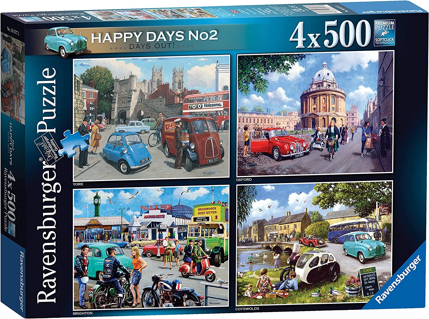 Ravensburger Happy Days Collection No.2 Days Out 4X 500 Piece Jigsaw Puzzle for Adults and Kids Age 10 Years and Up