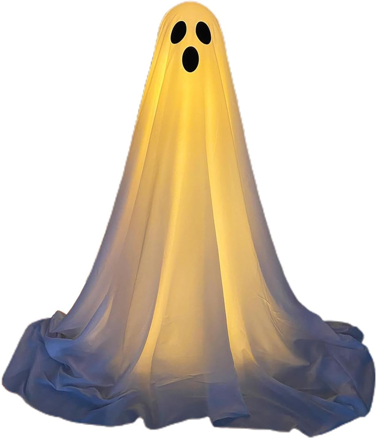 Lighted White Cloth Ghosts – Giant Cute Ghosts with LED String Lights | Spooky Ghost Halloween Decor | LED Lighted Decoration Standing White Ghost for Party Outdoor