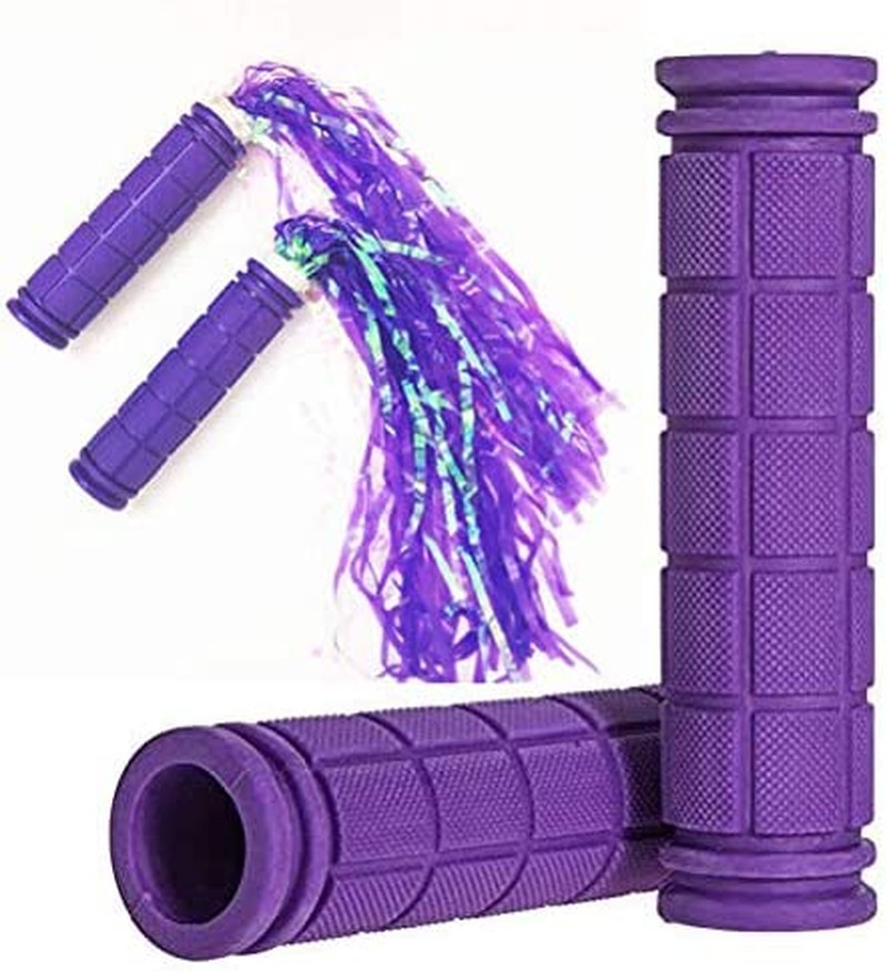 Bike Handle Grips with Tassel Streamers for Girls Boys and Kids, Non-Slip Bicycle Handlebar Grips Cover for Mountain Bike, Scooters Road Bike BMX MTB Cycling Replacement Parts