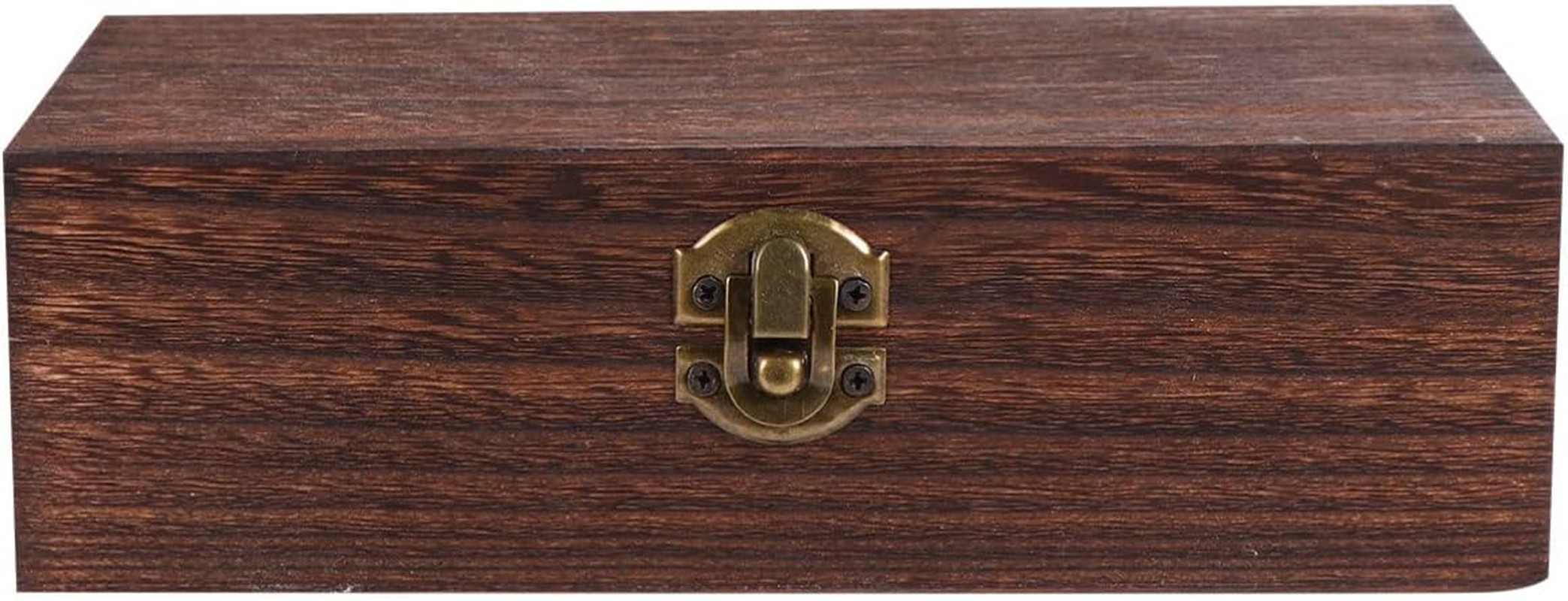 TEHAUX Wooden Storage Box, Vintage Wooden Treasure Box with Latch, Rectangular Keepsake Box Decorative Memory Box Container for Photos, Jewelry, Crafts, 20.5X10.5CM (VUB162806C7T6)