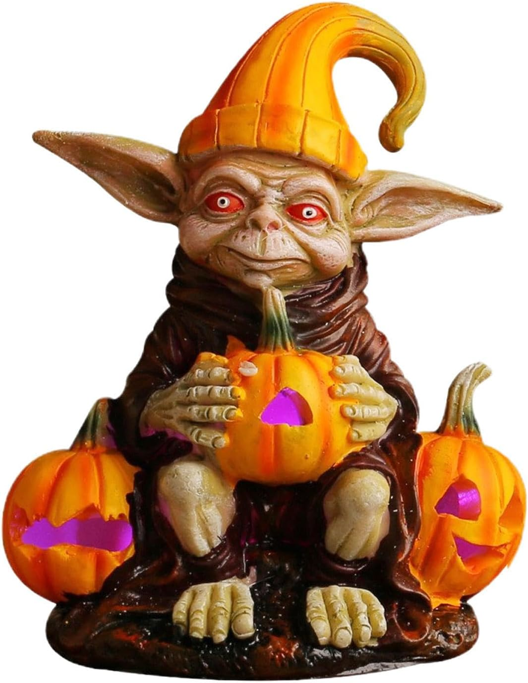 Pumpkin Lights, Scary Desktop Sculpture, Halloween Figurine for Halloween Decorations, Lighted Halloween Statue, Party Decor Statue