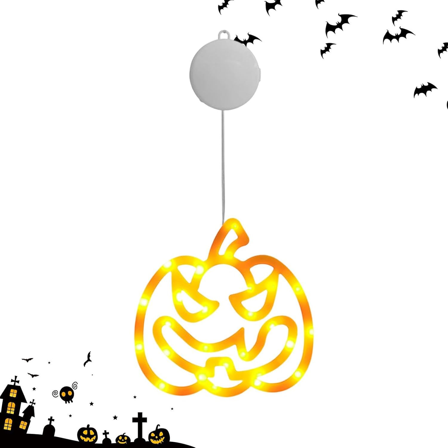 Halloween Decorations Window Lights,Halloween Lights with Suction Cup – Witch Hat Halloween Window Lights, Battery Operated Halloween Lights for Home Decorations