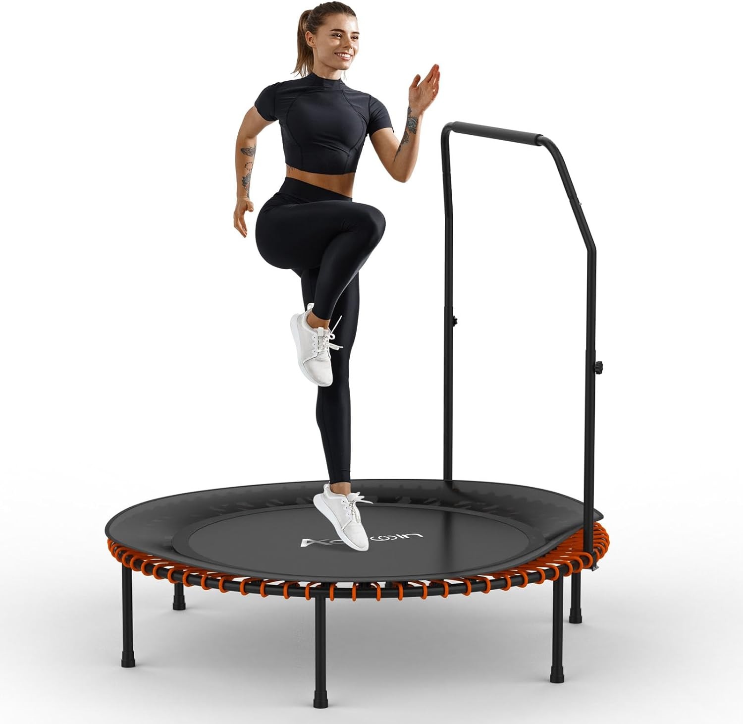 ADVWIN 40Inch/48Inch Rebounder Mini Trampoline Fitness Trampolines with Adjustable Foam Handle