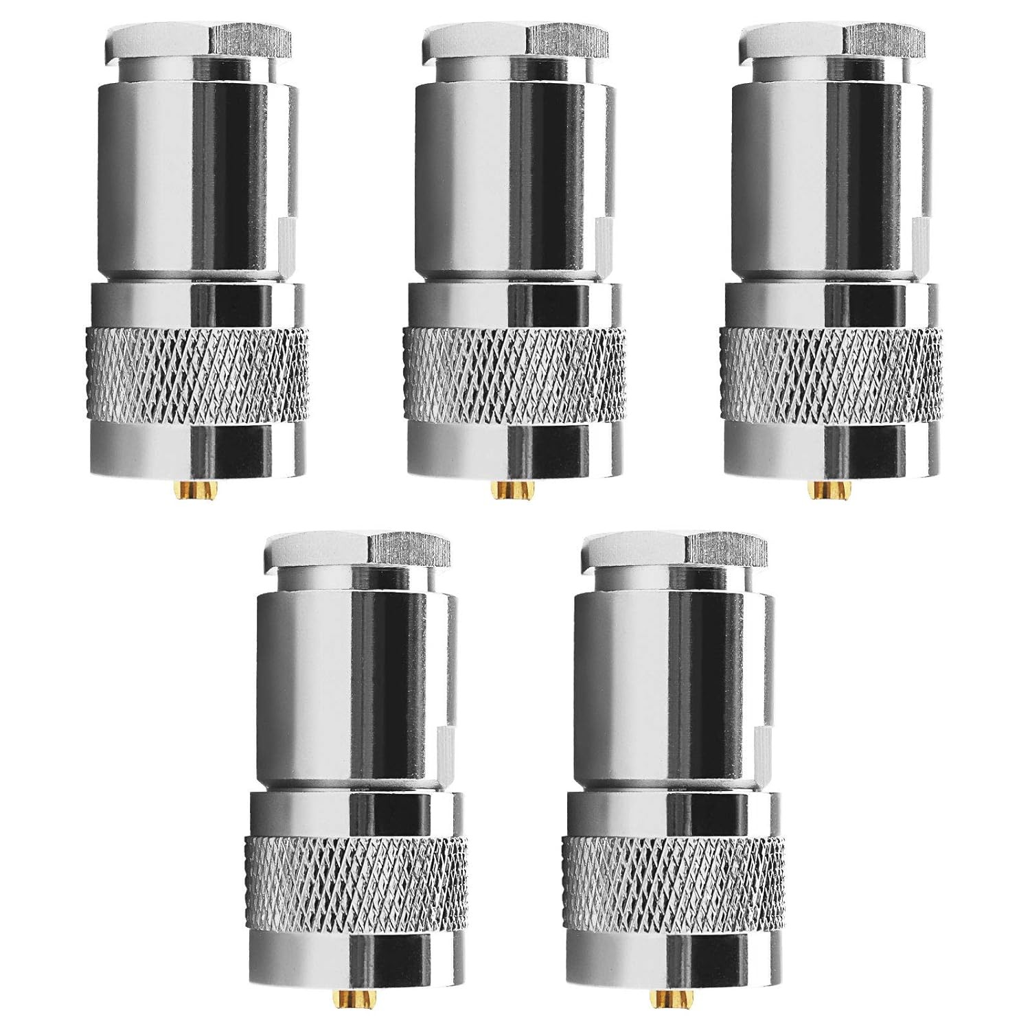 Emsea 5Pcs PL259 Cable Clamp Compression Plug Coaxial Adapter Compatible with 7D-FB Ecoflex 10 RG213 RG214 LMR400