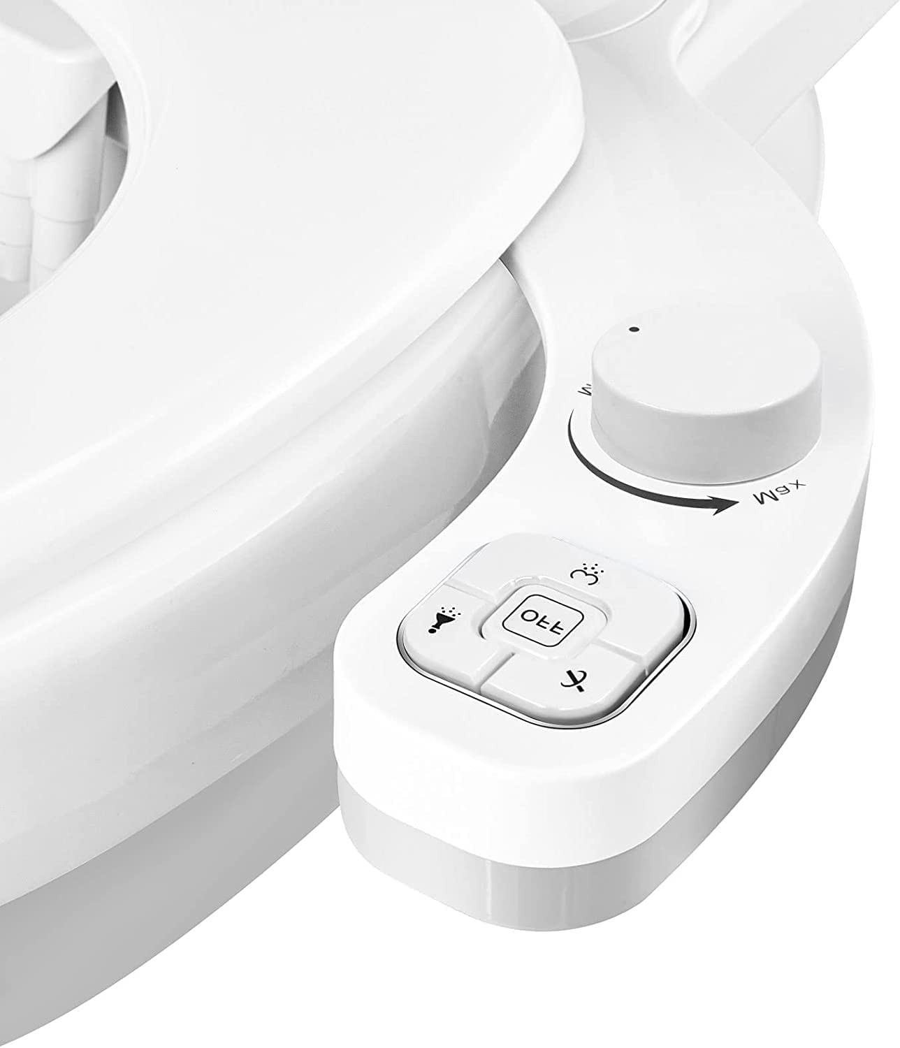 SAMODRA Non-Electric Bidet – Self Cleaning Dual Nozzle (Frontal and Rear Wash) Fresh Water Bidet Toilet Seat Attachment with Independent Adjustable Water Pressure (Left Hand Control)