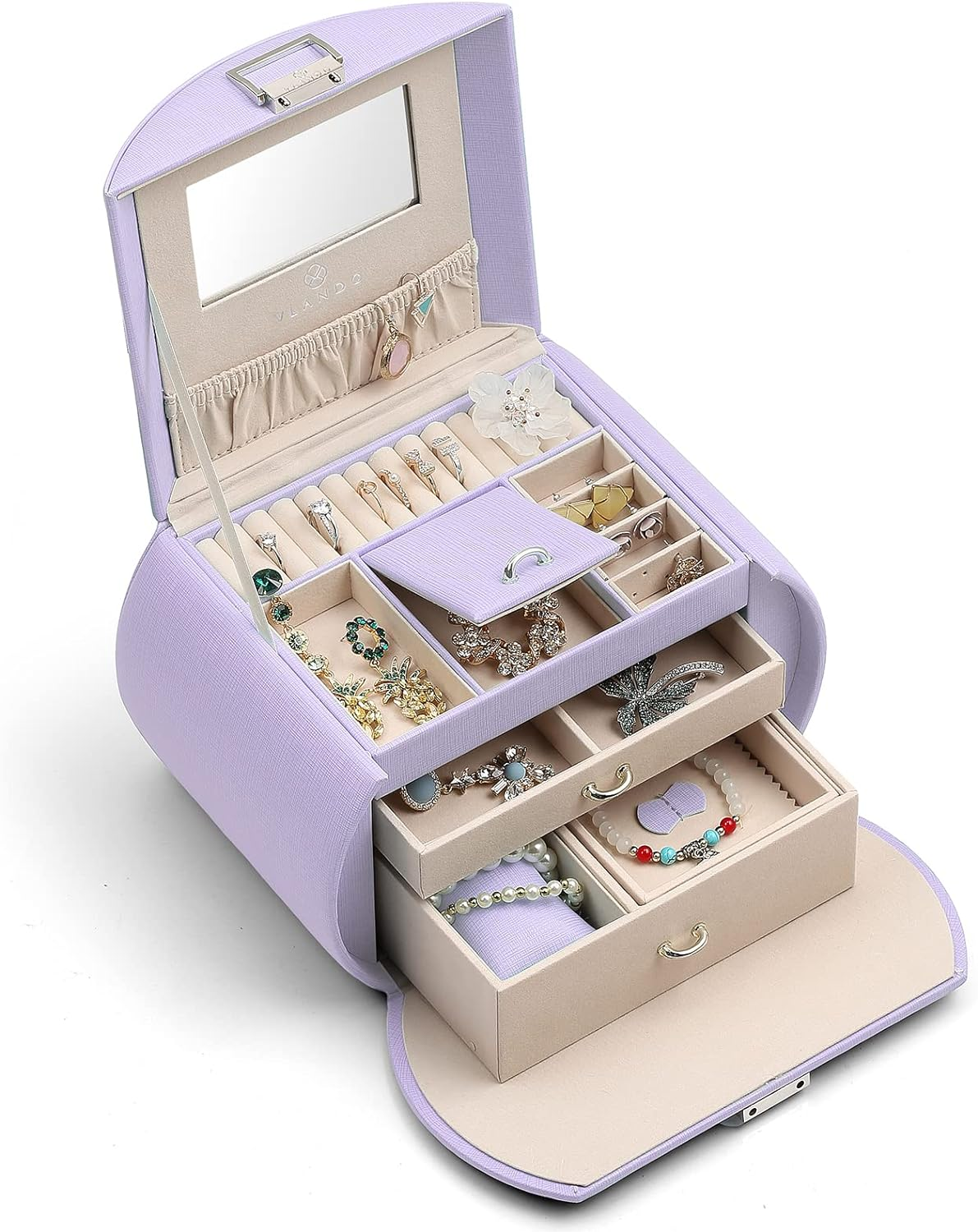 Vlando Princess Style Jewelry Box from Netherlands Design Team, Fabulous Girls Gift (Lavender)