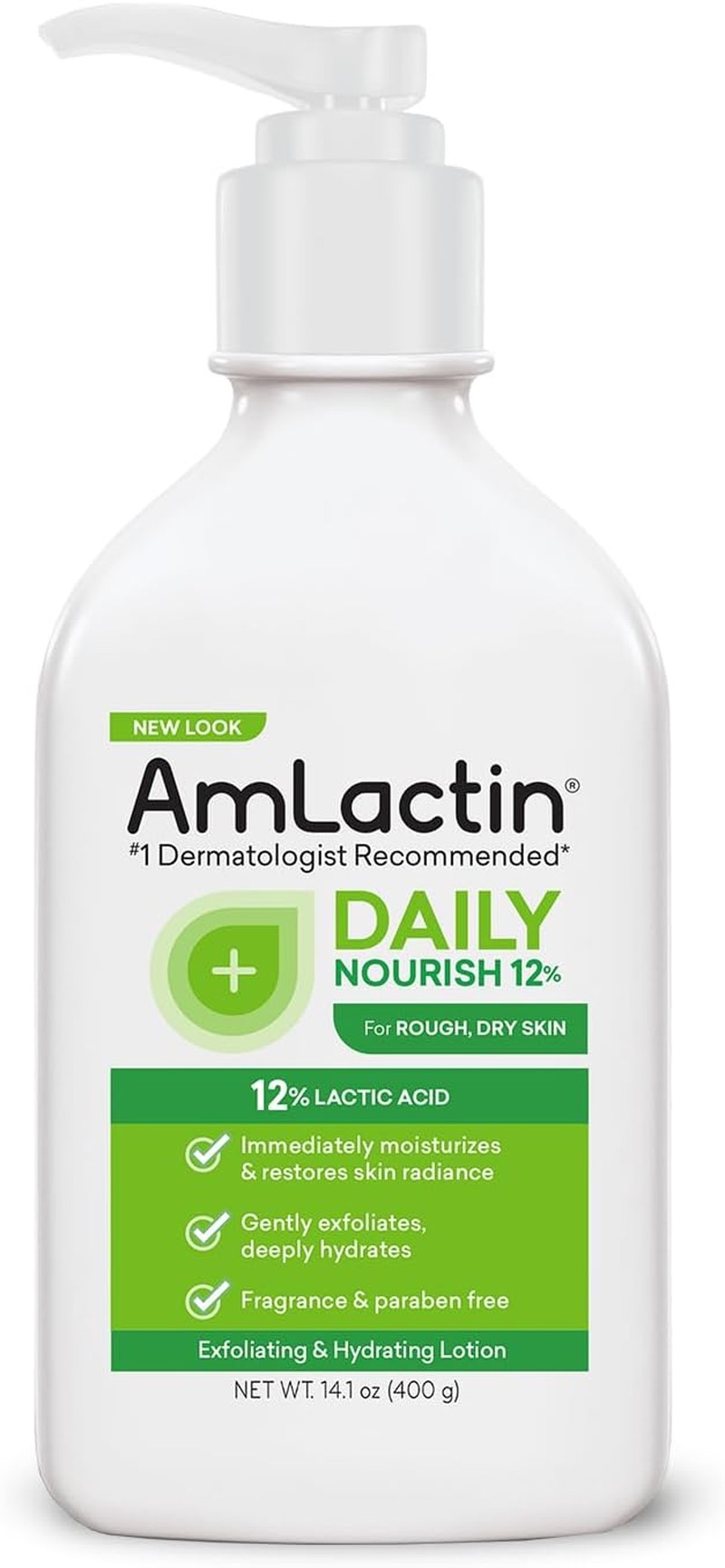 Amlactin Daily Nourish 12% – 14.1 Oz Body Lotion with 12% Lactic Acid – Exfoliator and Moisturizer for Dry Skin (Packaging May Vary)​