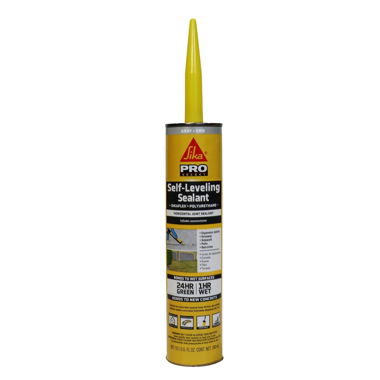 Sikaflex Self Leveling Sealant, Gray, Polyurethane with an Accelerated Curing Capacity for Sealing Horizontal Expansion Joints in Concrete, 10.1 Fl. Oz Cartridge