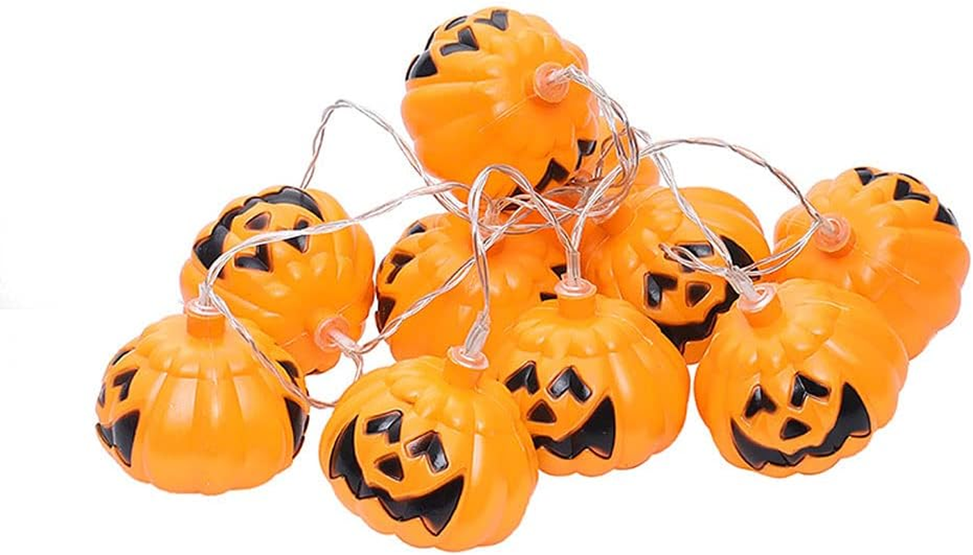 ZXKYZR8 Halloween Pumpkin Lanterns String Lights Battery Powered 20 LED Pumpkin String Lights Orange Pumpkin Lights for Indoor/Outdoor Halloween Decorations