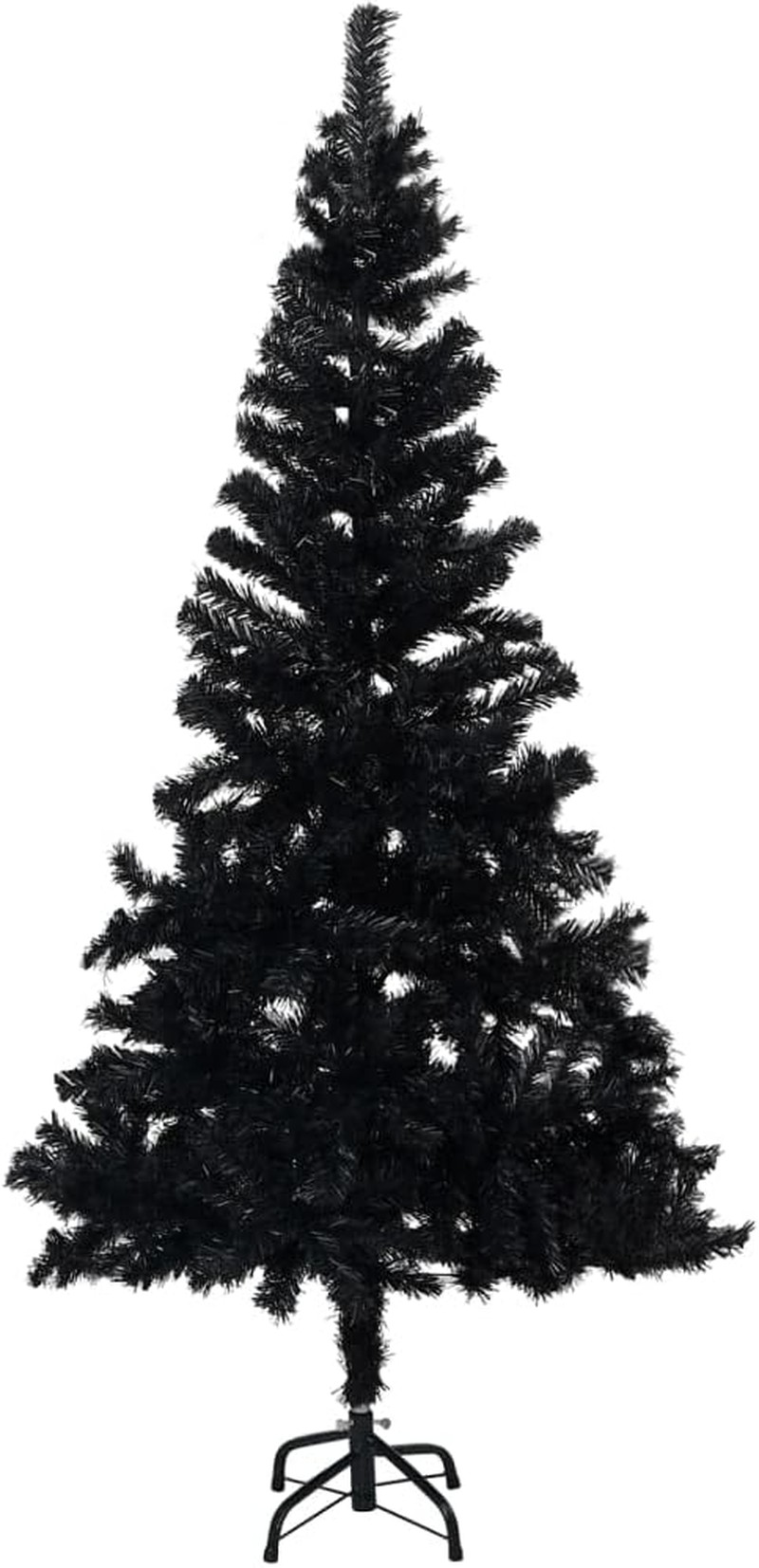 ‘Vidaxl Black Artificial Christmas Tree with Stand – 210 Cm PVC Festive Decoration with 910 Tips， Indoor and Outdoor Use