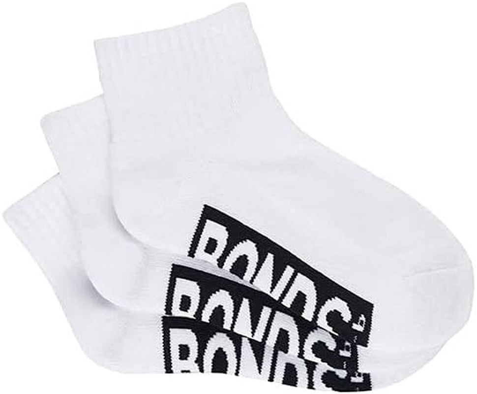 Bonds Kids Logo Quarter Crew Socks – 3 Pack