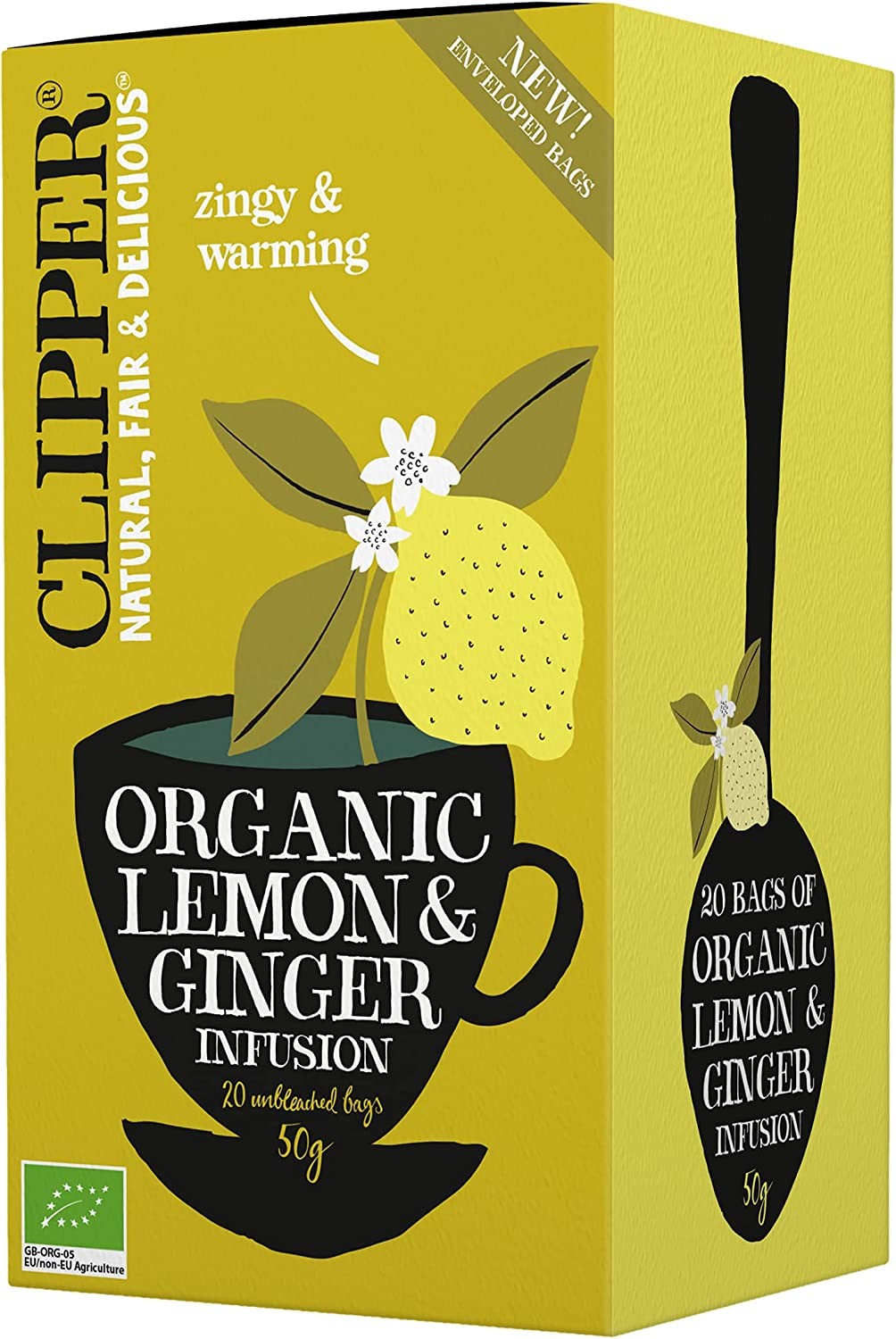 Clipper Organic Lemon and Ginger Tea, 20 Teabags