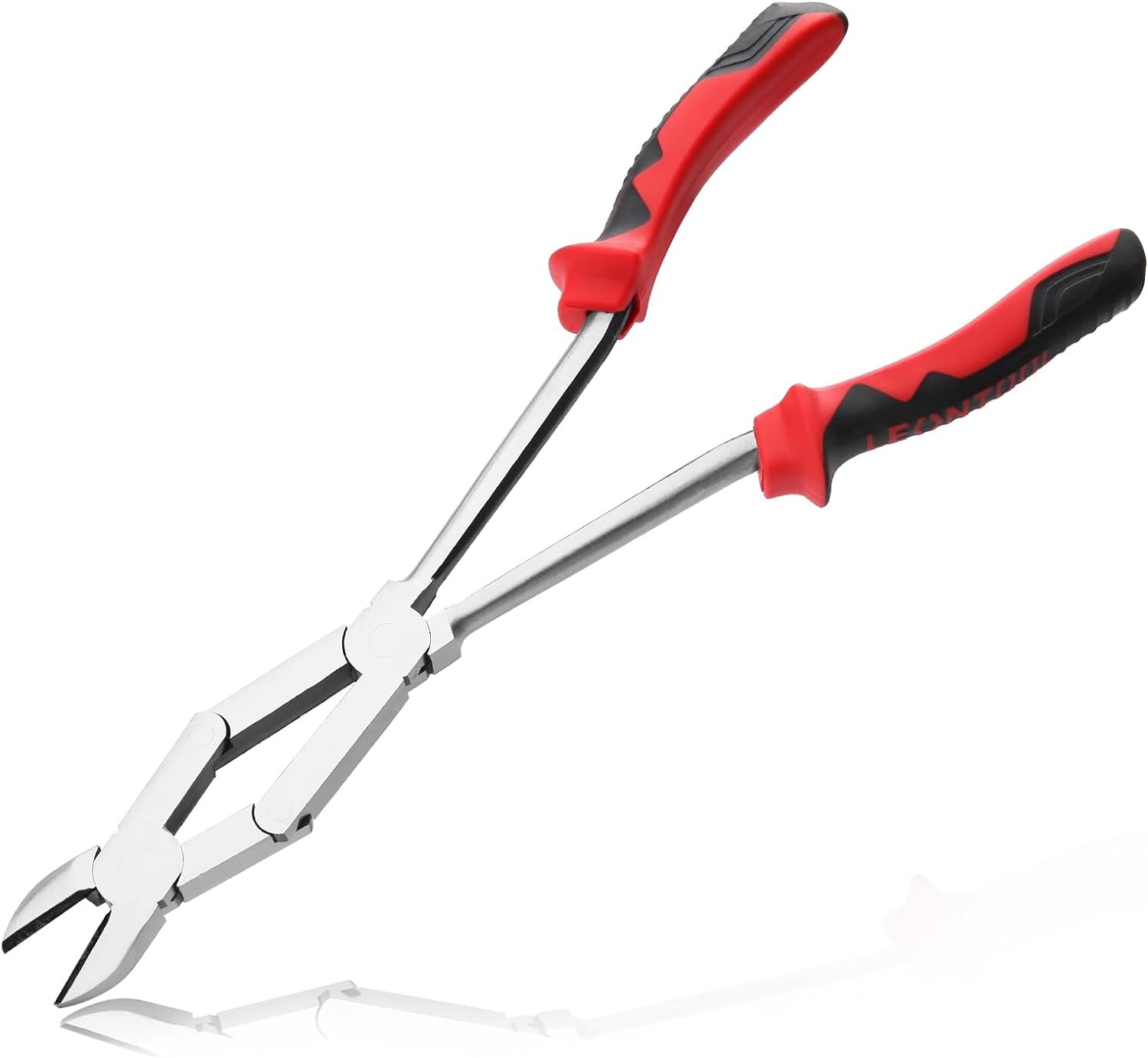 LEONTOOL Long Reach XL Dual Pivot Wire Cutting Pliers Double-Joint Side Cutters Extra Long Reach Compound Action Cutting Pliers Diagonal Cutters for Hard to Reach Narrow Spaces