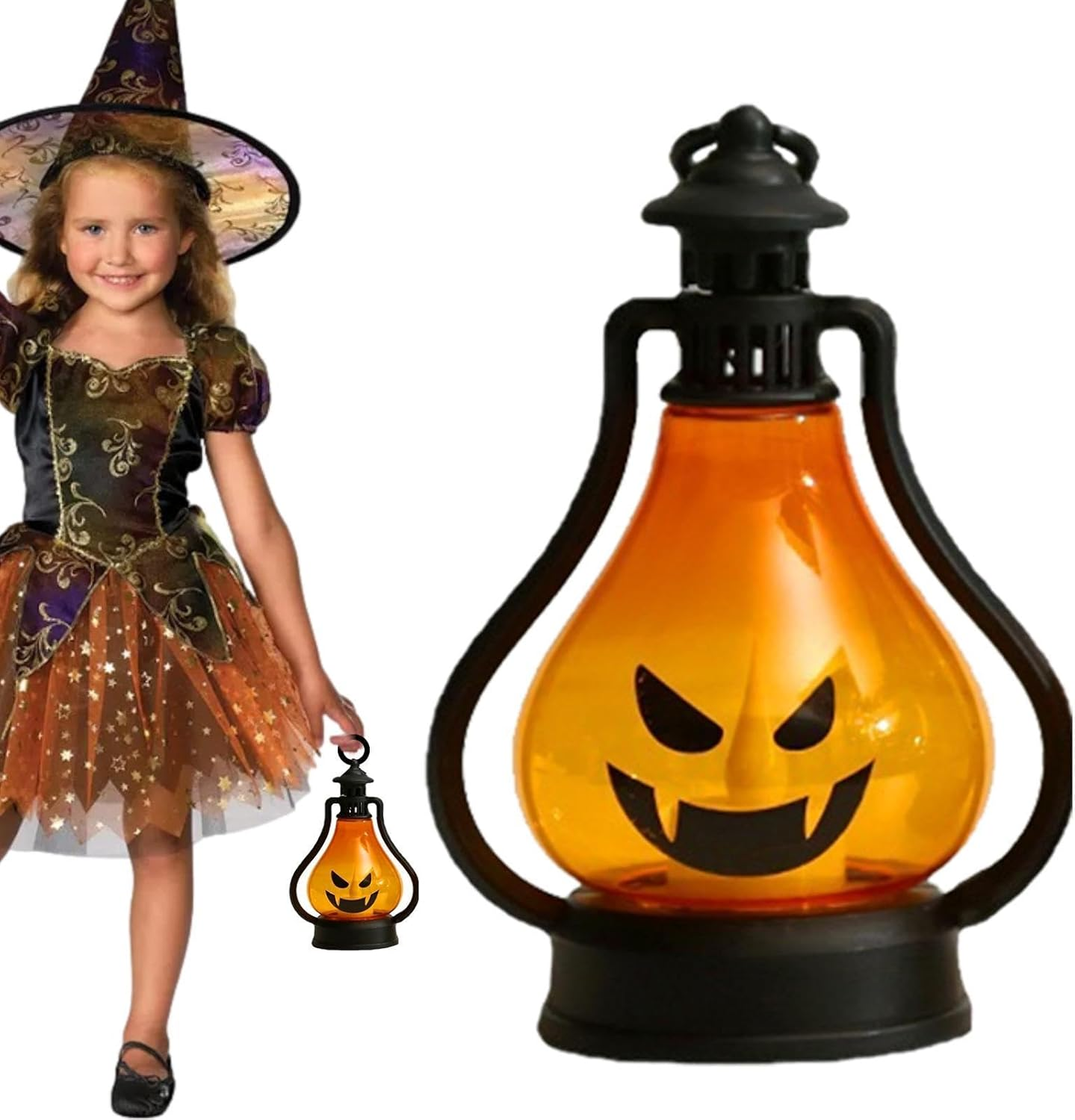 Halloween Pumpkins Light Up, Handheld Halloween Porch Decorations, Flameless Light up Lantern Pumpkins Decorations with Different Emoticons for Halloween