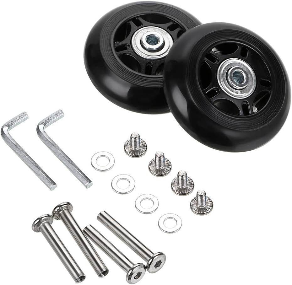 Ownmy Luggage Suitcase Replacement Wheels, Rubber Swivel Caster Wheels Bearings Repair Kits