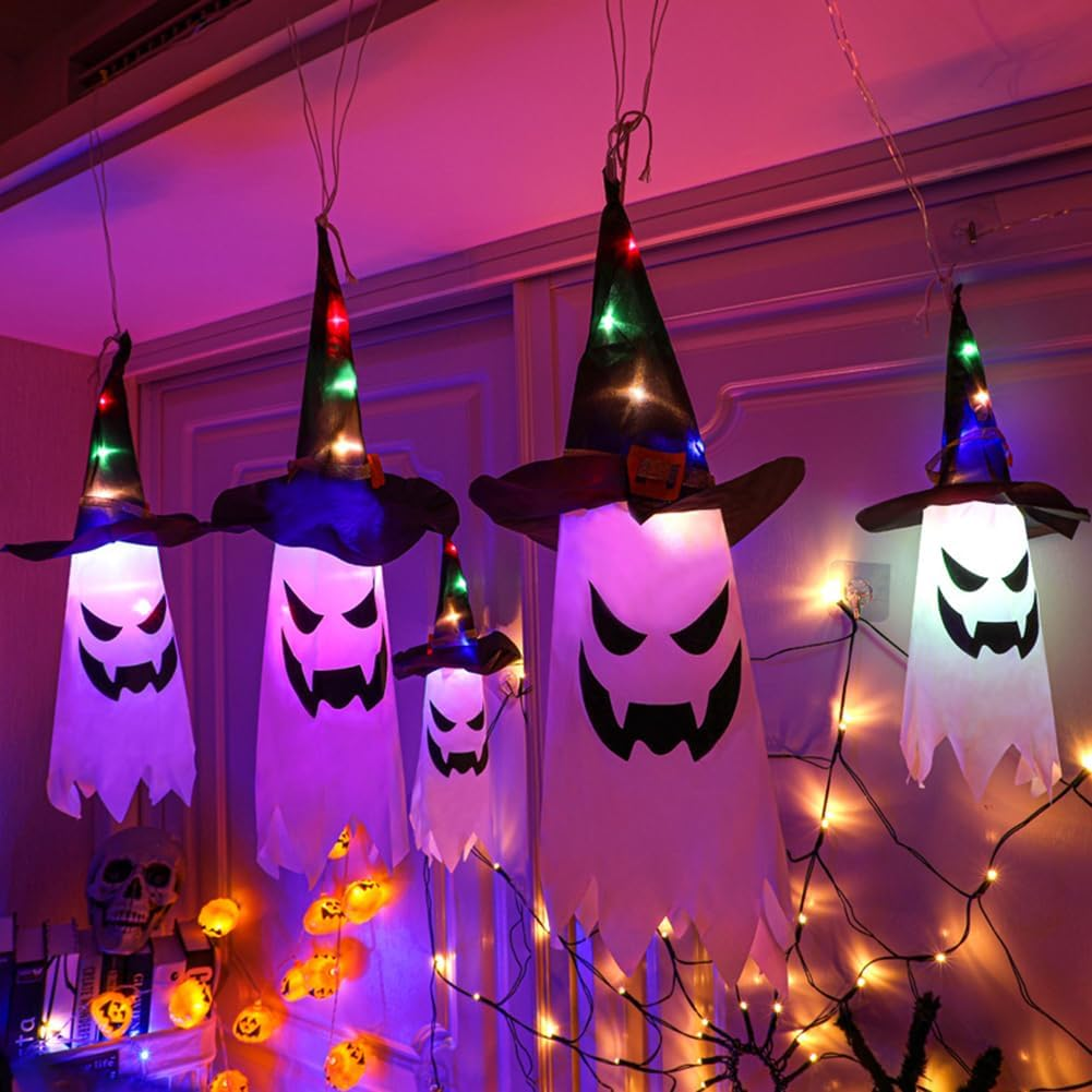 GETBSTOOP Halloween Decorative Lights, Halloween Ghost Lights, Battery Operated Halloween Lights, Waterproof, Halloween Decoration for Indoor, Outdoor and Party