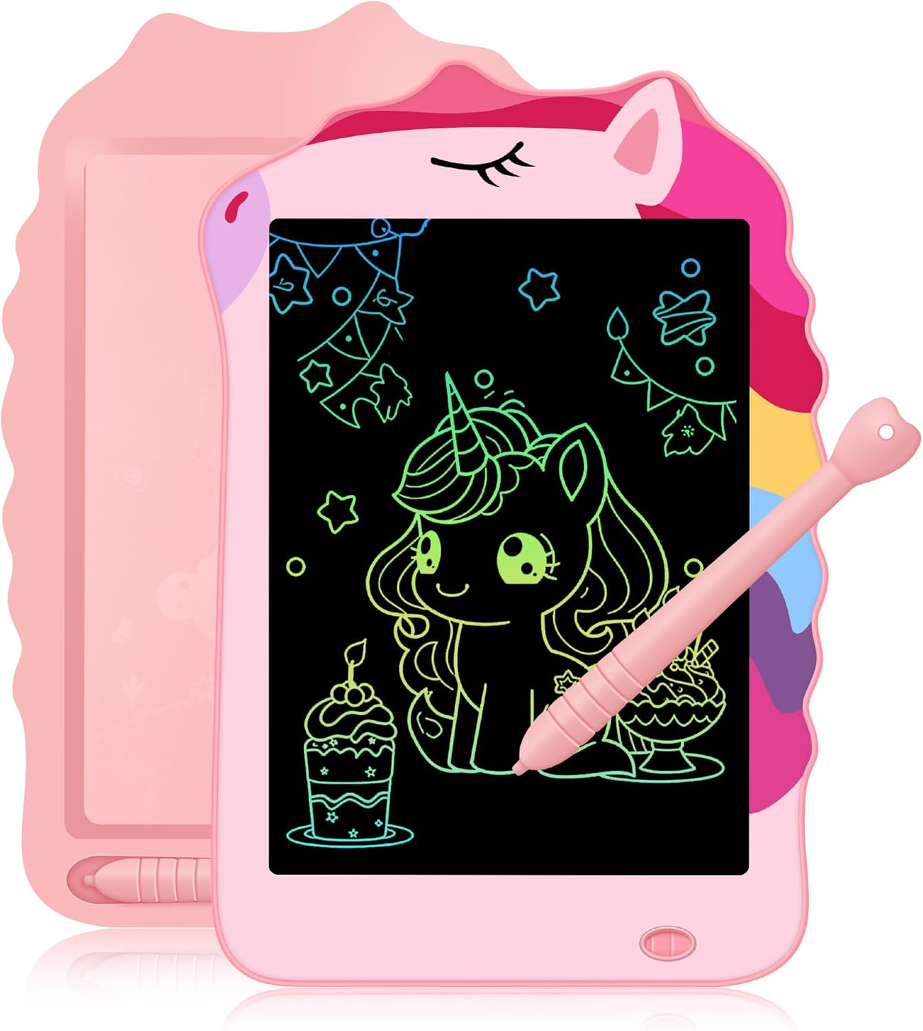 LCD Writing Tablet for Kids, Freestyle Unicorn Doodle Toys, Preschool Toddler Drawing Writing Pad, Erasable Drawing Board for 3-12 Year Old, Christmas Birthday Gifts for Girls Boys (Rainbow)