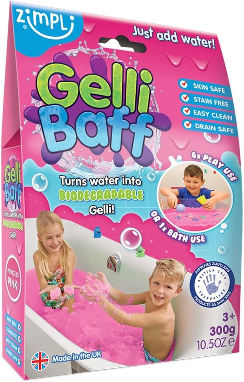 Gelli Baff Pink from Zimpli Kids, 1 Bath or 6 Play Uses, Magically Turns Water into Thick, Colourful Goo, Children’S Bathtub Toys, Child’S Sensory & Messy Play, Fidget Toy, Birthday Tweens