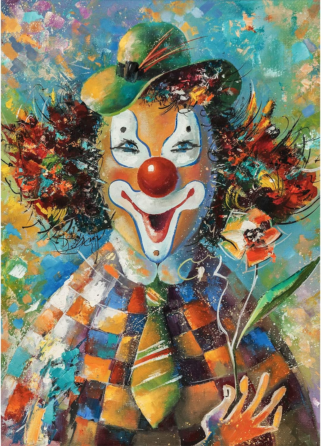 HUADADA Jigsaw Puzzles for Adults 1000 Pieces Jigsaw Puzzles for Adults Interesting Toys Brain Teaser Jigsaw Puzzles Birthday Graduation Gifts, Impossible Puzzle, Challenging Game – Cute Clown