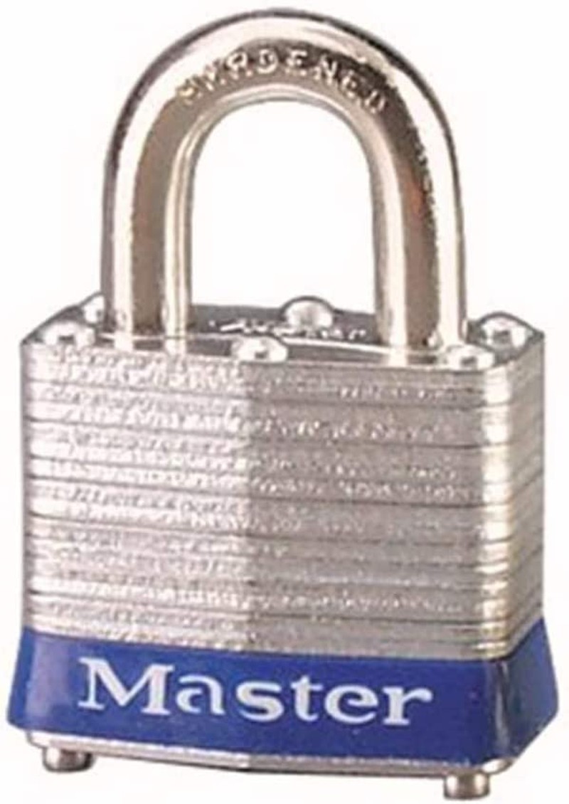 Master Lock 3BLU No. 3 Safety Lockout Padlock, Steel Body, Blue Bumper