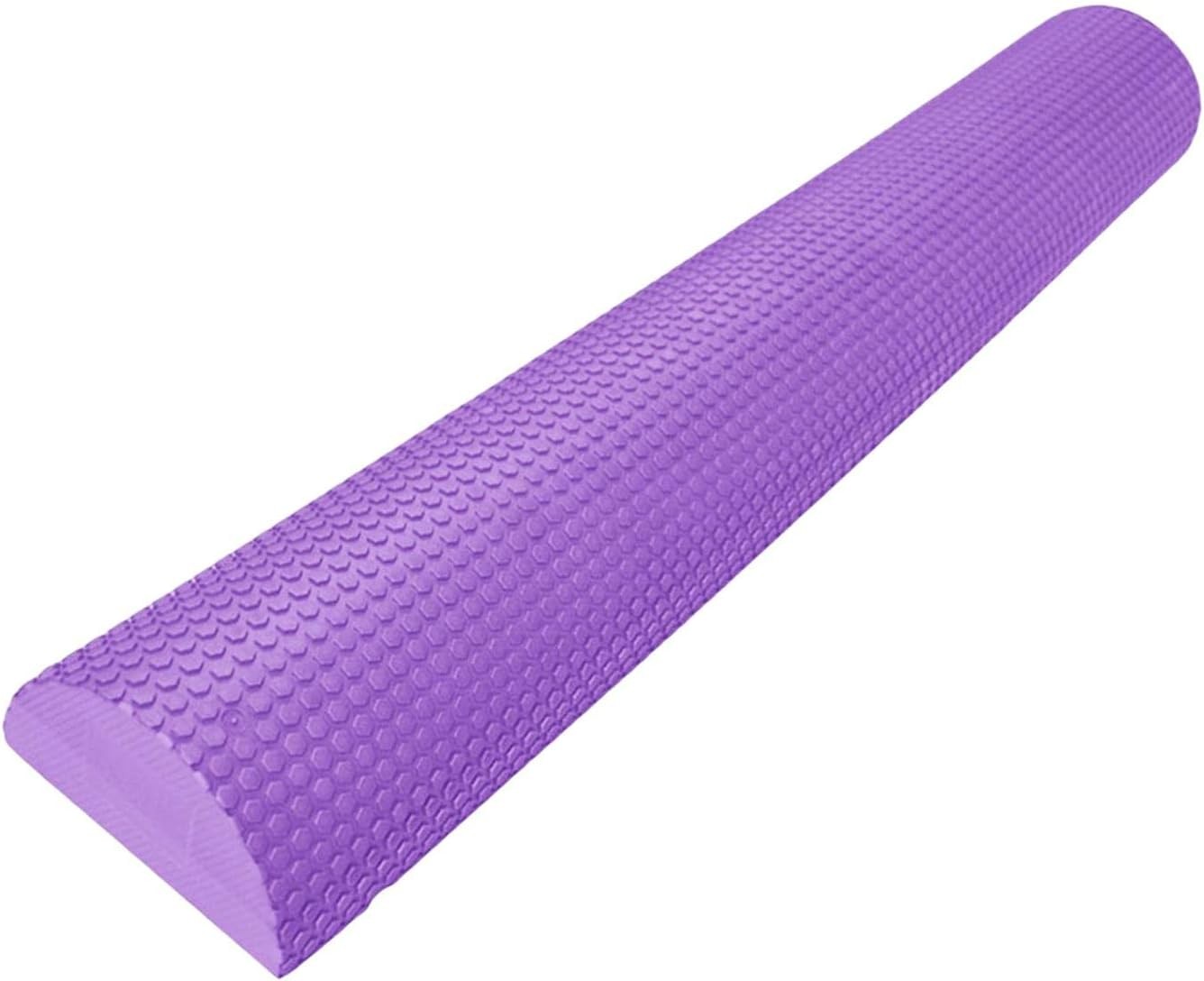 Perfeclan Portable Yoga Column Roller, Pilates Foam Roller, Muscle Massage Half round Muscle Roller for Workout, Home Gym, Fitness, Training, Sport, Violet