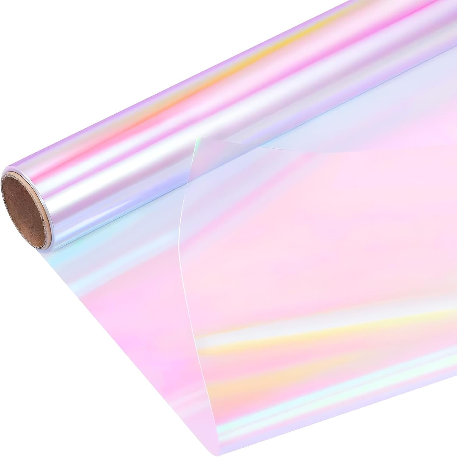 Fayrvind Iridescent Cellophane Wrap Roll 15.7 in X 49.2 Ft for Gift Wrapping and Packing, Transparent Cellophane Wrapping Paper for Hampers, Gifts, Toys, Arts & Crafts, Flowers, Treats, Candy, for Christmas,Valentine Birthday Wedding