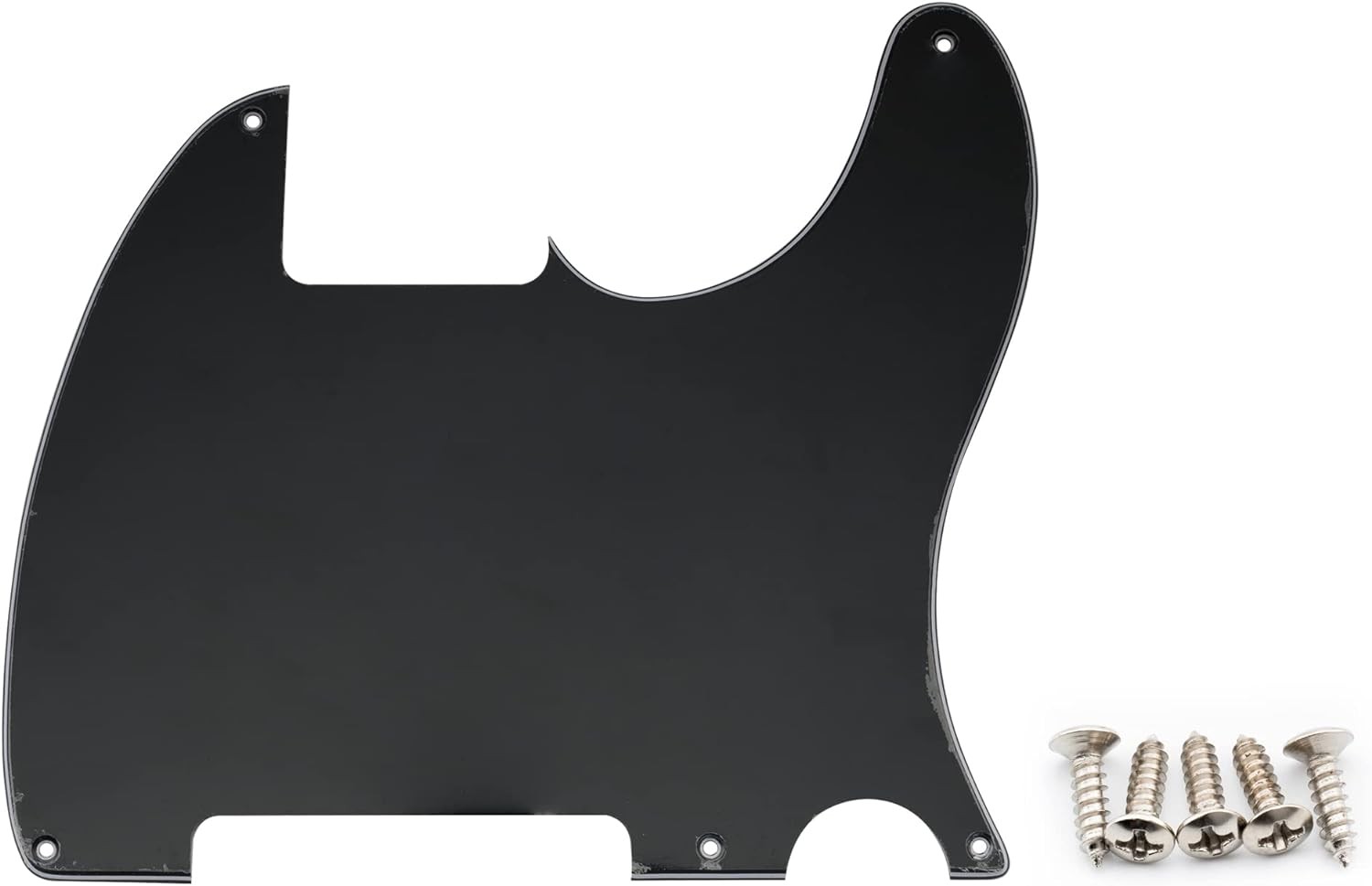 Musiclily 5 Hole Tele Pickguard Blank for Fender Usa/Mexican Telecaster Esquire Guitar, 3Ply Black