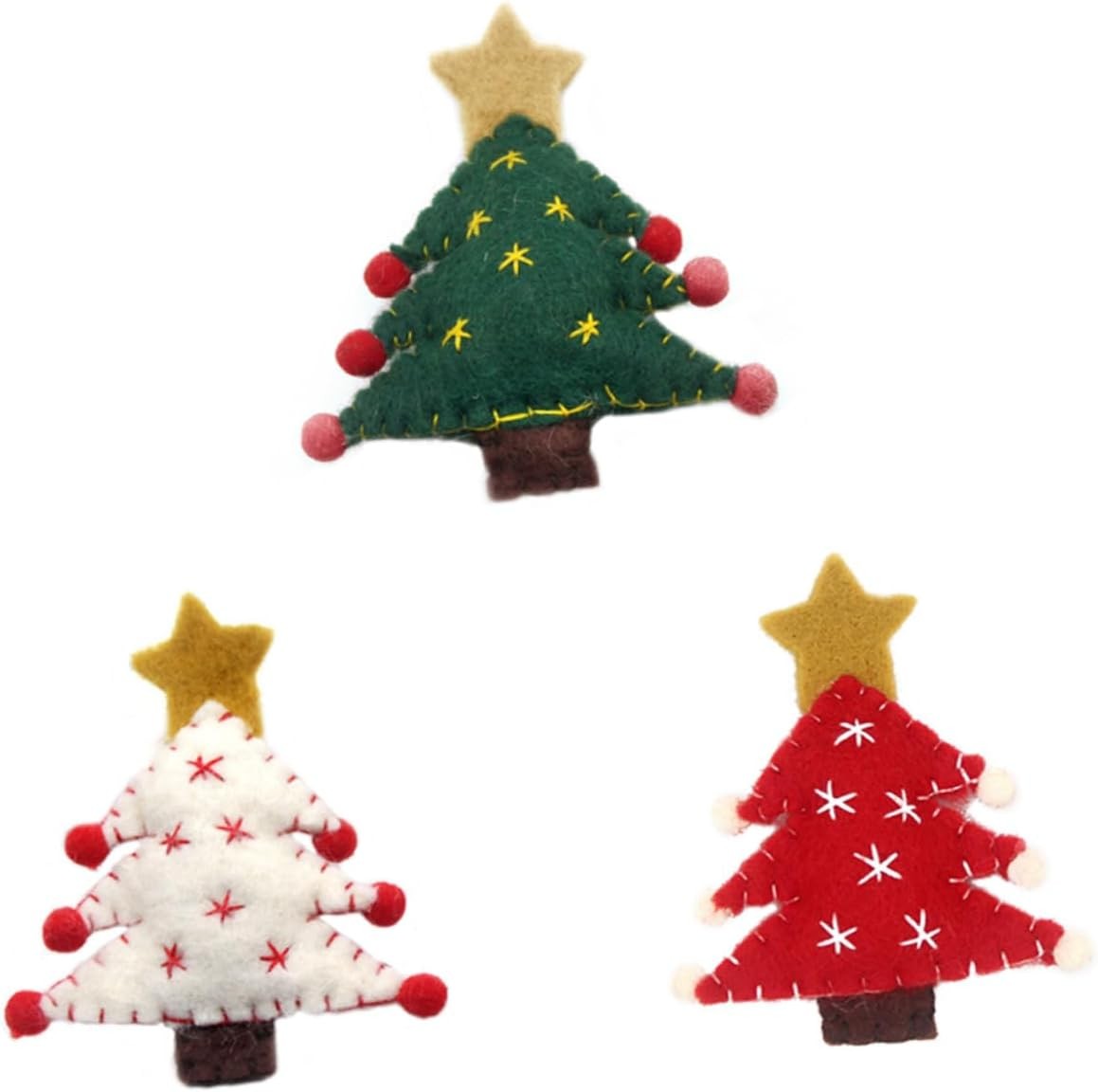 WOFASHPURET 3Pcs Christmas Tree Pendant Christmas Felt Wool Decor Christmas Decor Felt Wool Christmas Tree Party Accessory Miniature Christmas Tree Garland Ornament Wool Felt Large