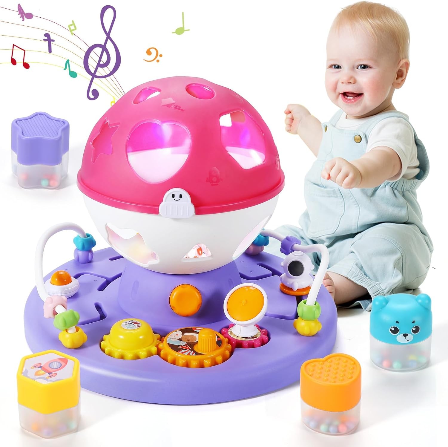 Baby Toys 12 18 Months,Baby Light up Toys with Music,Montessori Toys Sensory Shape Sorter Toys,Toys for 1 Year Old Girls Early Learning Toys Baby Christmas Birthday Gifts