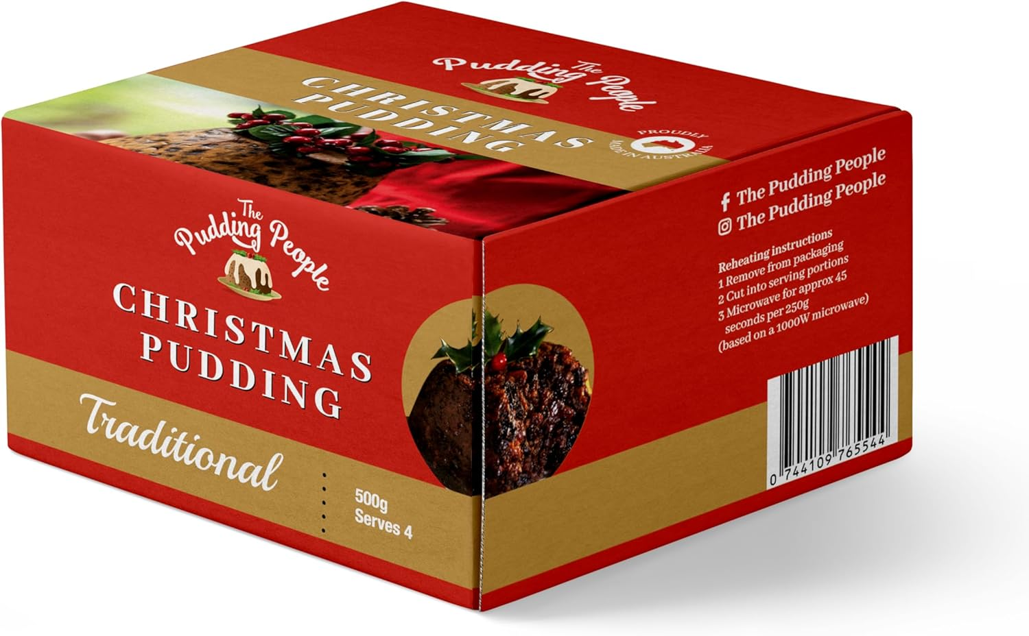 The Pudding People Traditional Christmas Plum Pudding Box (4 Serves) 500G