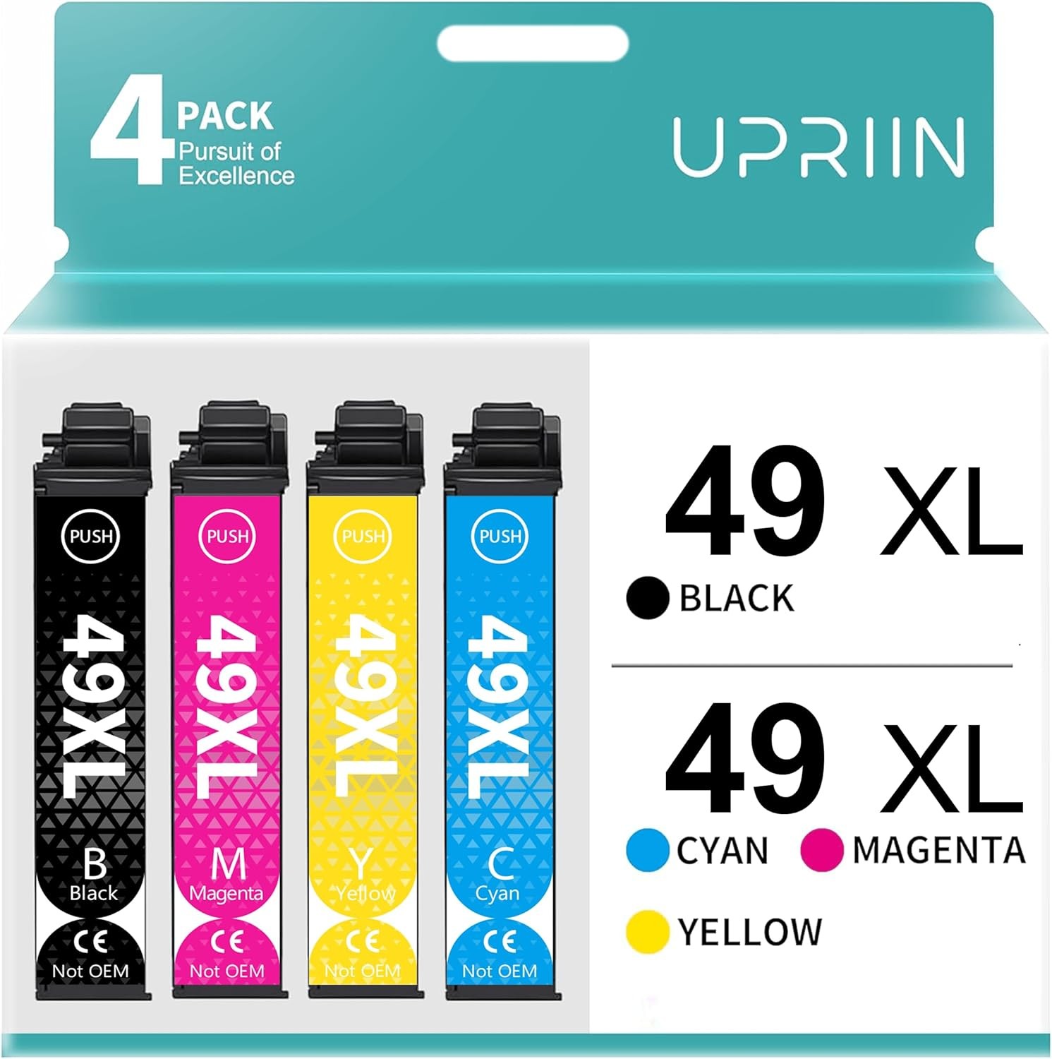 UPRIIN 49XL Ink Cartridges Combo Pack Compatible for Epson 49XL for Epson Expression Home XP-2205 XP-4250 (Black, Yellow, Cyan, Magenta)